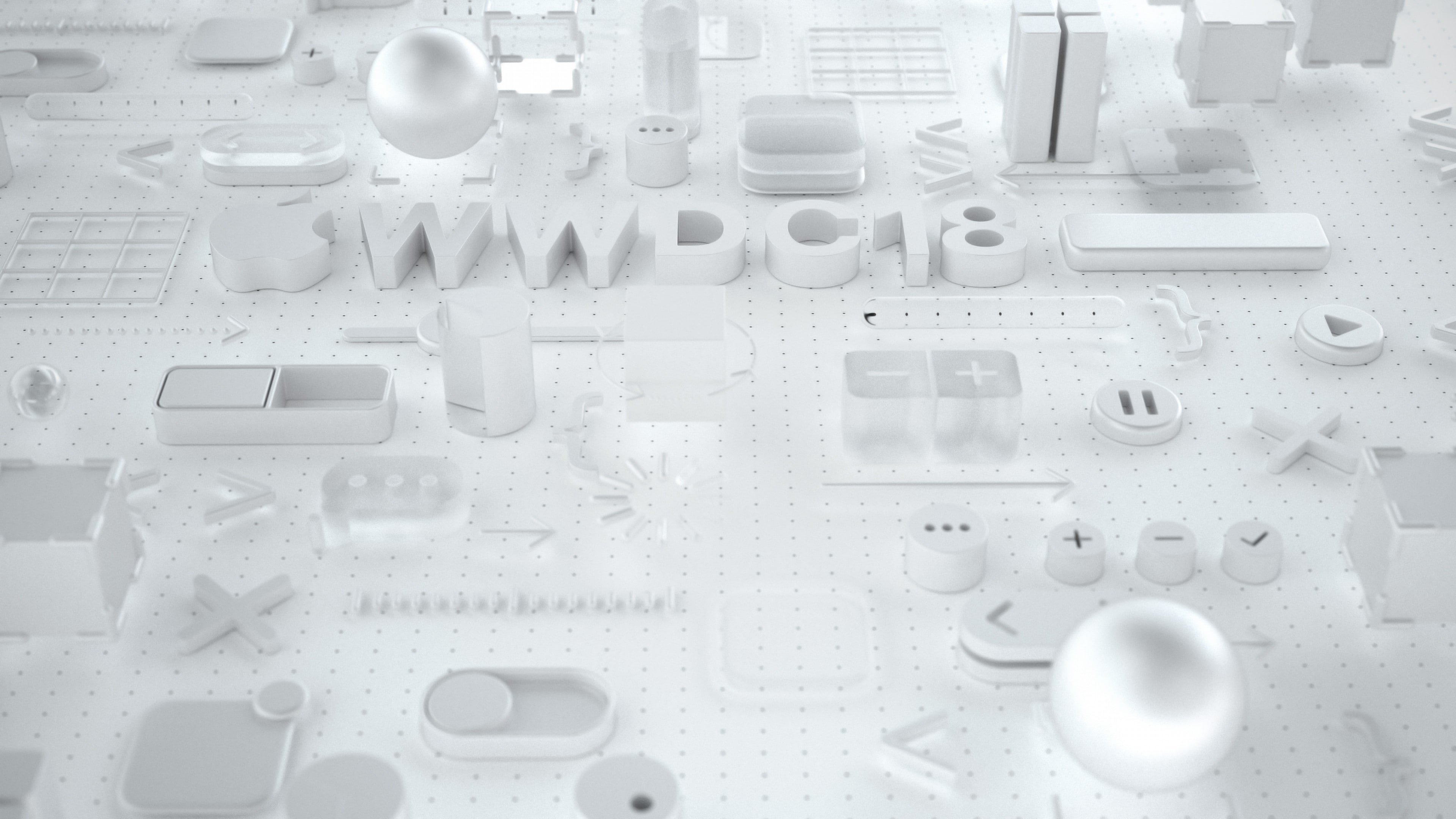 4K, 4K, White, WWDC 2018, 3D, HD Wallpaper