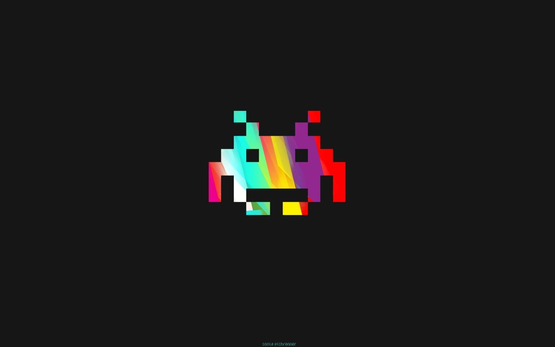copy space, communication, minimalism video games retro games space invaders, indoors, symbol, studio shot, connection, multi colored, illuminated, no people, HD Wallpaper