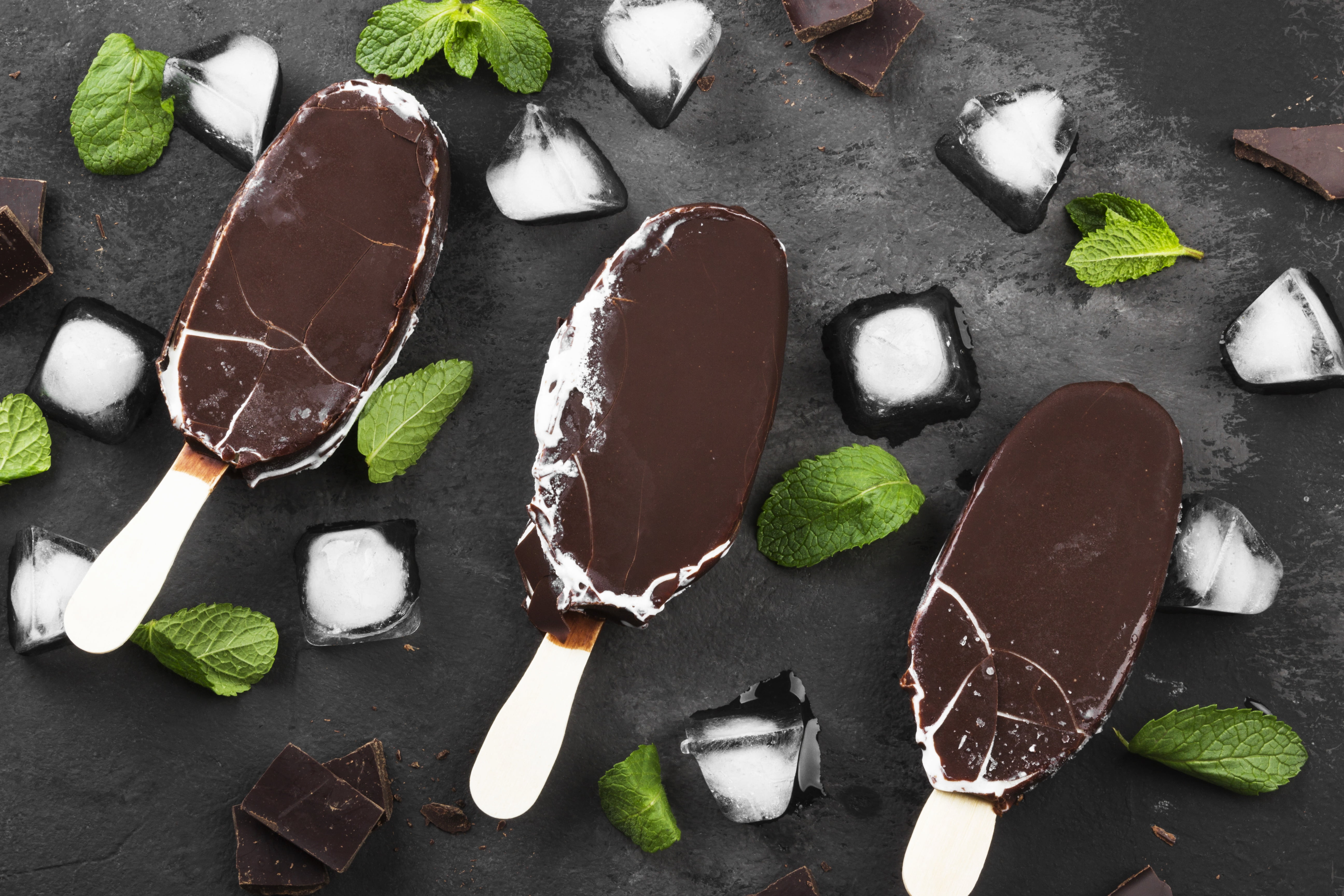 Still Life, Dessert, Chocolate, Ice Cream, Ice Cube, Food, Popsicle, 5K, HD Wallpaper