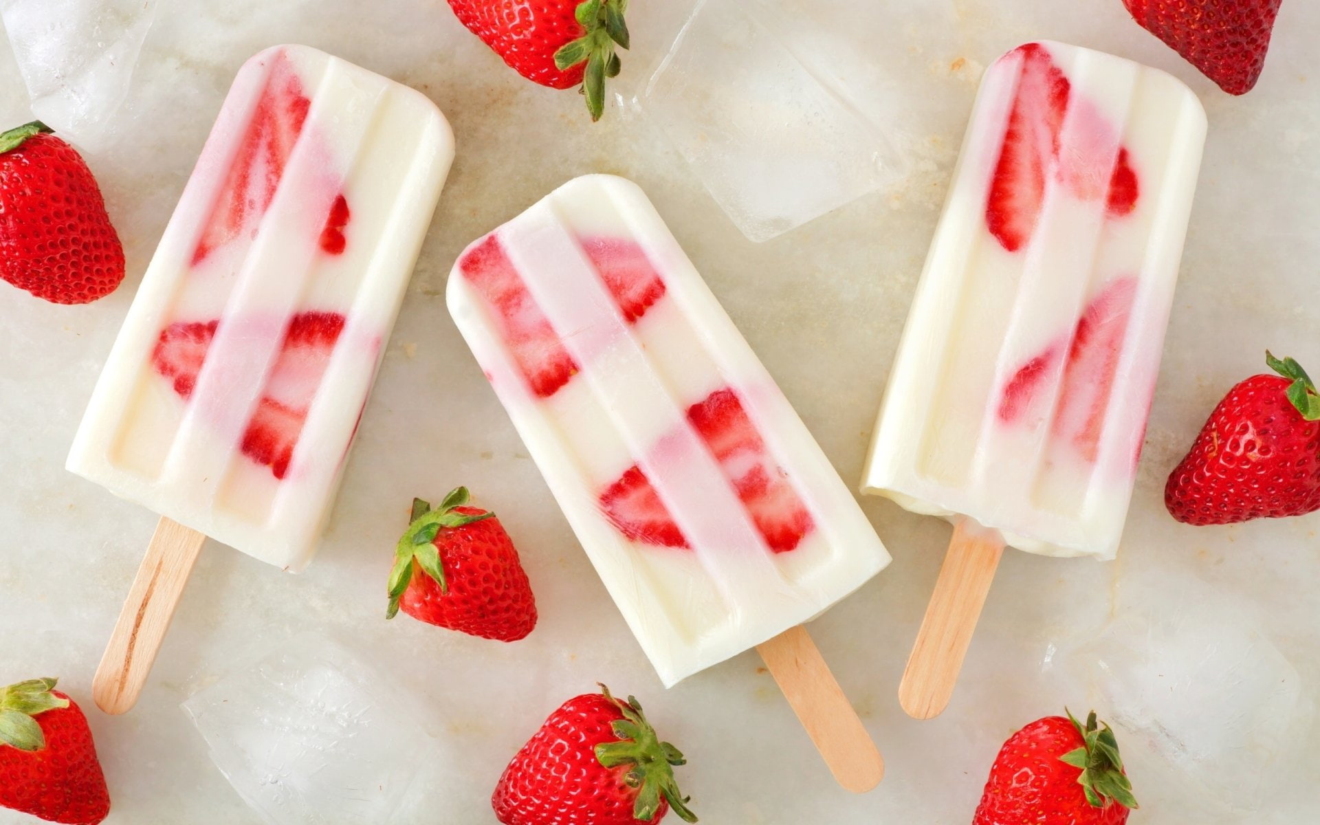 1080P, Still Life, Strawberry, Popsicle, Ice Cream, Food, HD Wallpaper