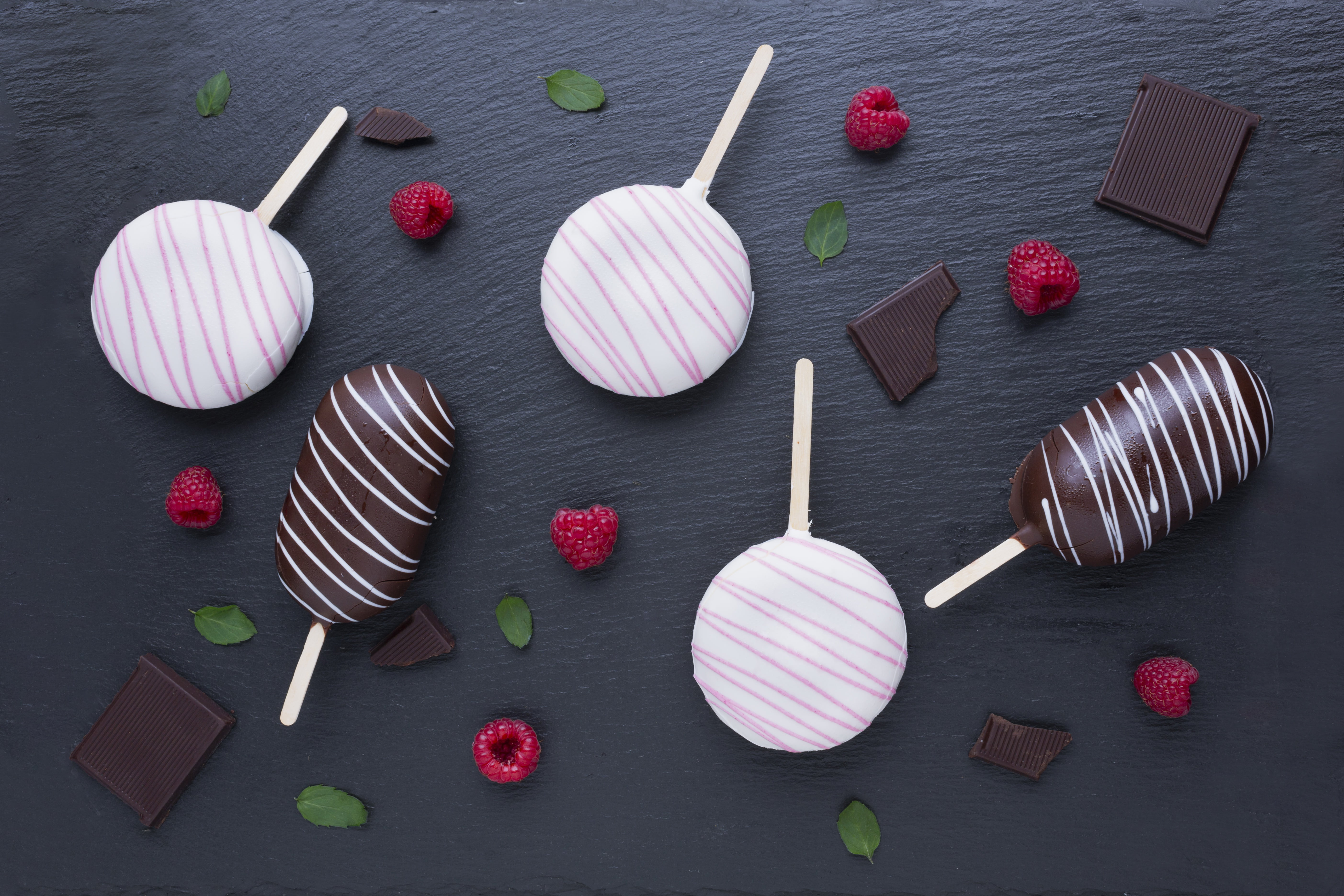 Berry, Chocolate, Raspberry, 5K, Popsicle, Ice Cream, Food, HD Wallpaper