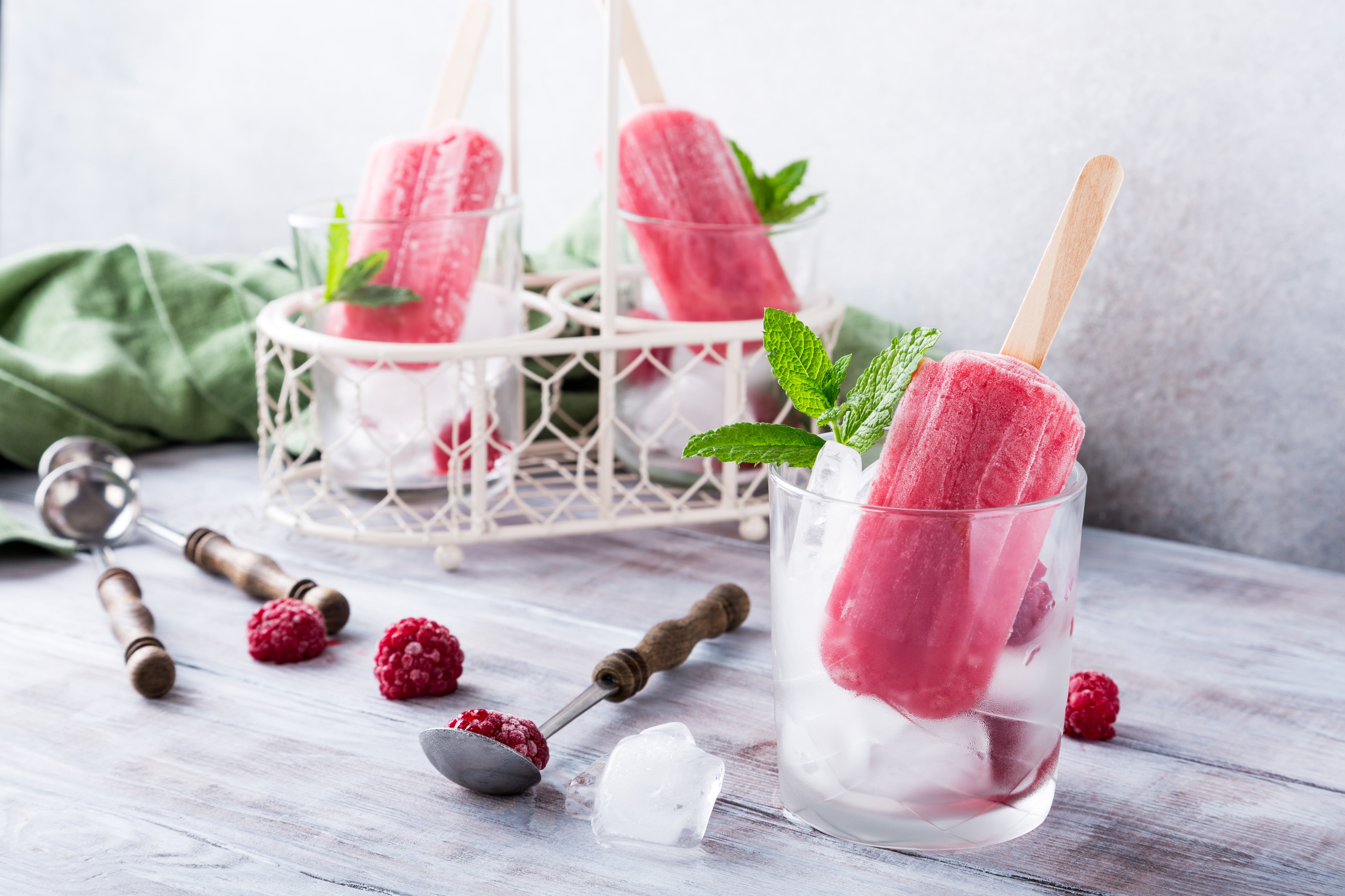 Glass, Food, Raspberry, Still Life, Popsicle, 5K, Ice Cream, HD Wallpaper