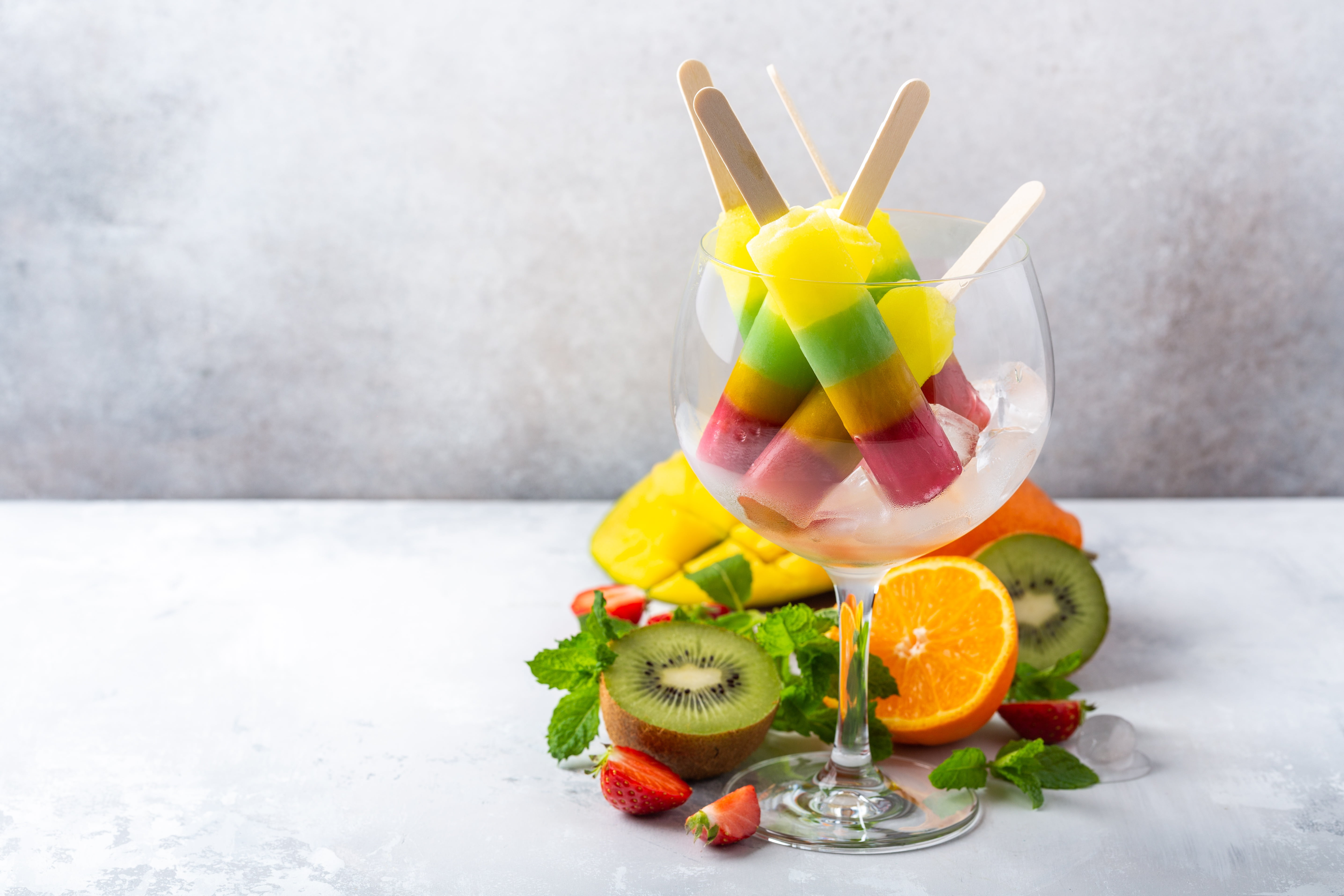 Ice Cream, Still Life, Popsicle, Kiwi, Glass, Fruit, Food, 5K, HD Wallpaper