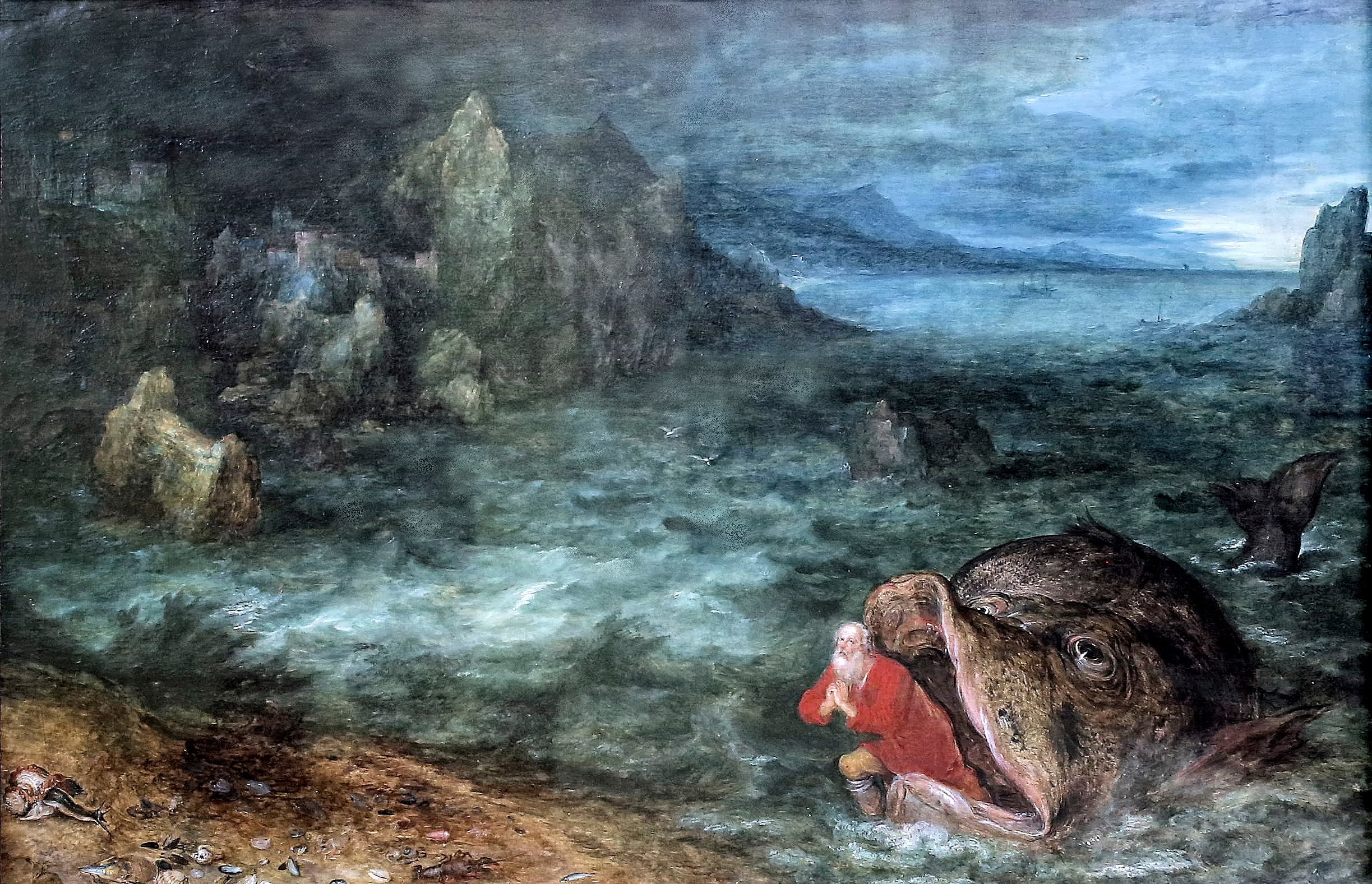 Jan Brueghel, was a Flemish painter, Jonah and the Whale, 1080P, Jan Bruegel, artist, Flemish, HD Wallpaper