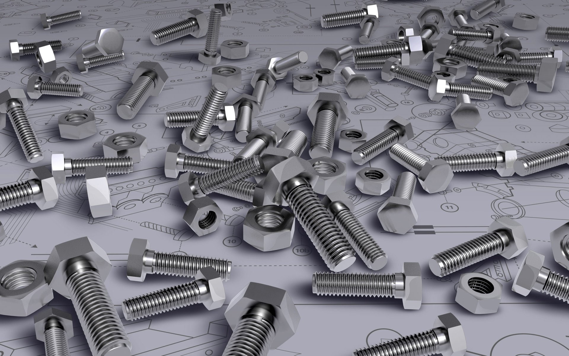 Nut (Hardware), Bolt (Hardware), 1080P, 3D Art, Artistic, HD Wallpaper