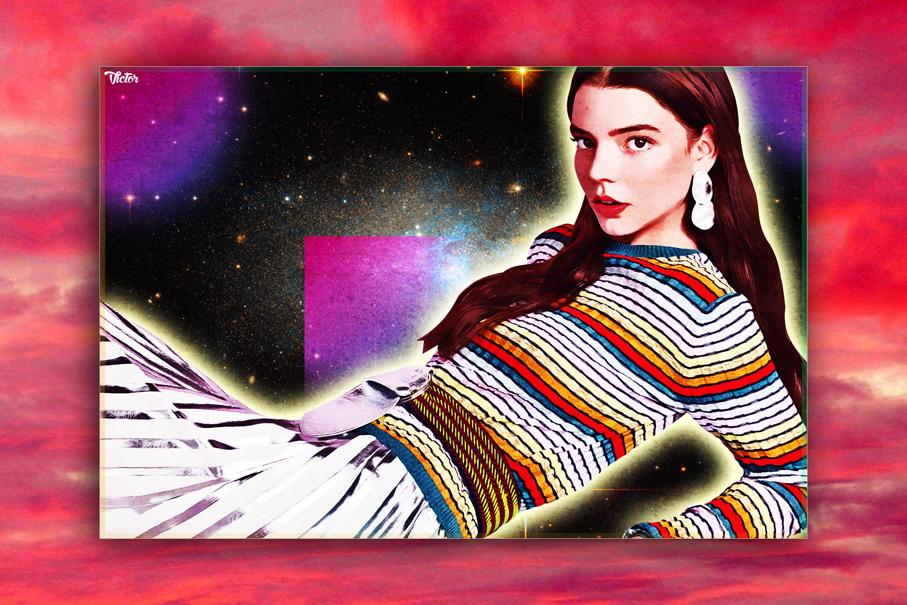2K, sunlight, space, Fly, Color Burst, Anya Taylor-Joy, HD Wallpaper