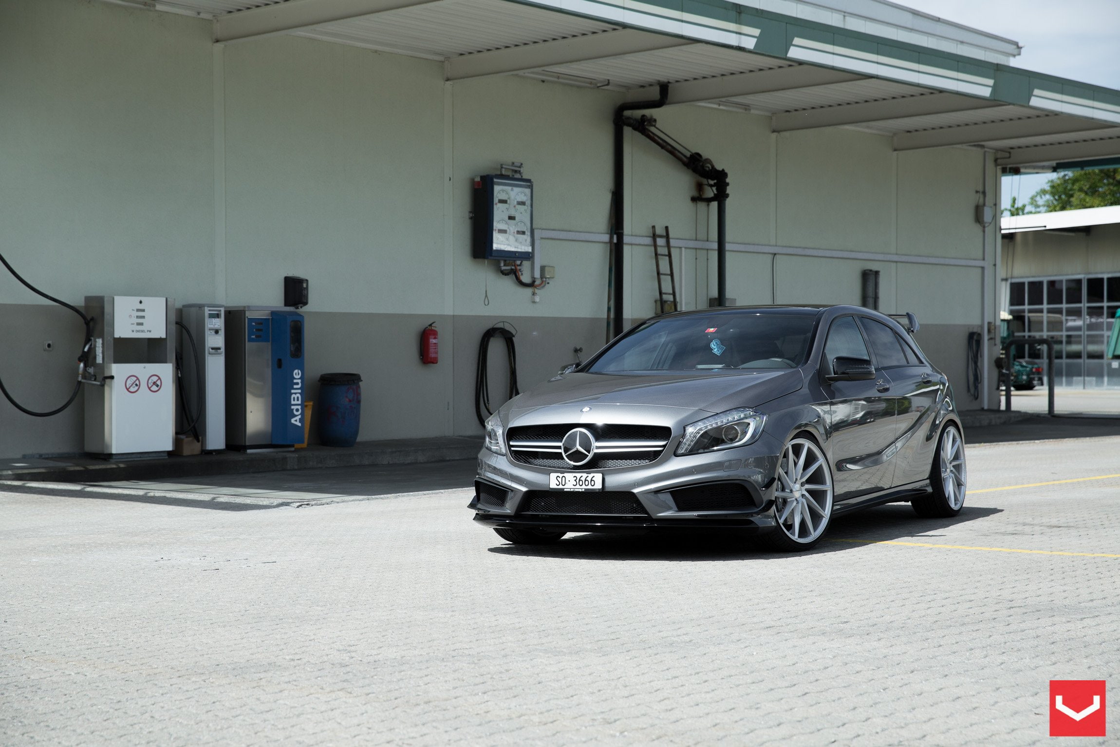 mercedes, vossen, 1080P, amg, a45, benz, wheels, tuning, HD Wallpaper