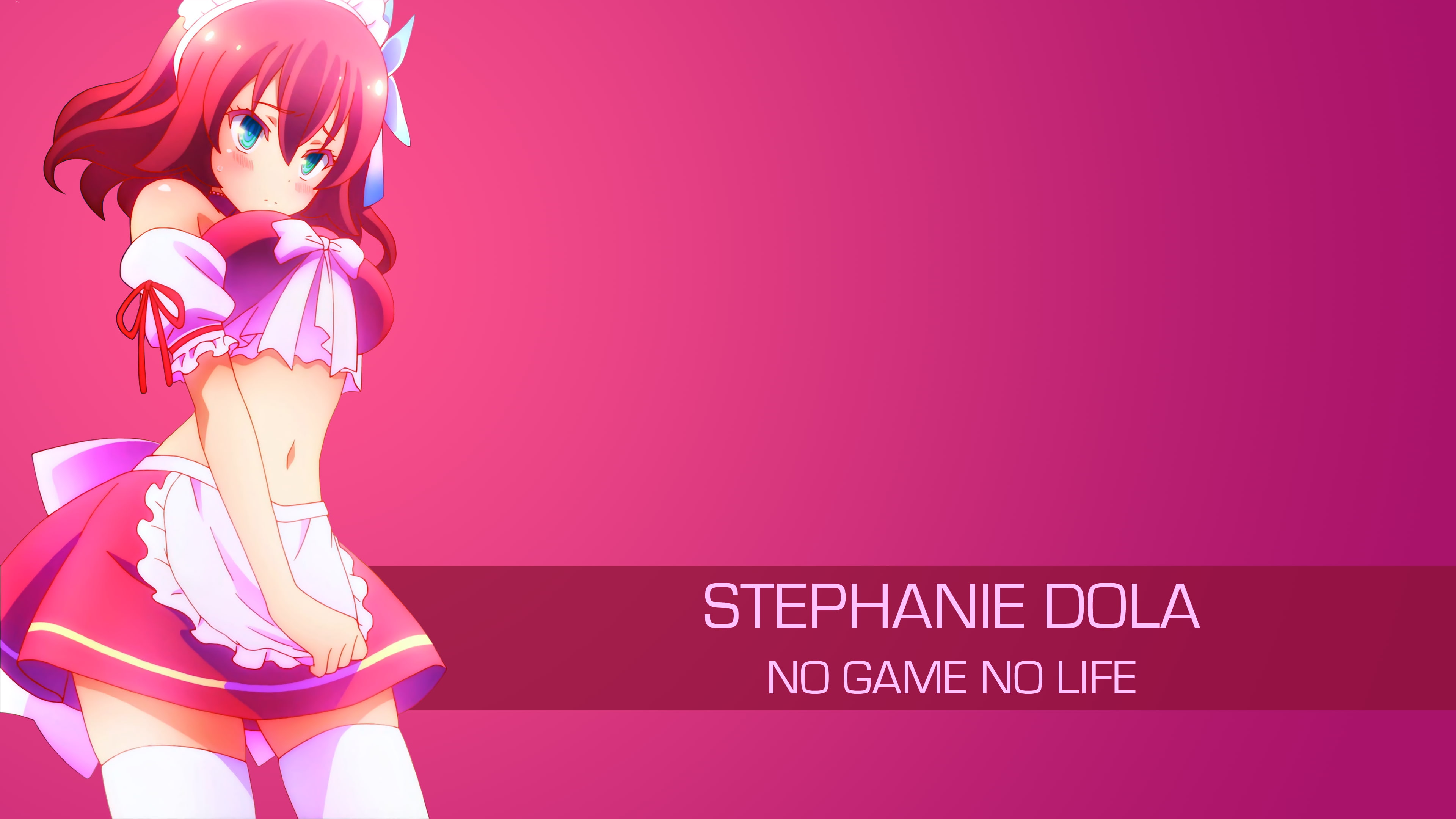4K, thigh-highs, No Game No Life, anime girls, Stephanie Dora, HD Wallpaper