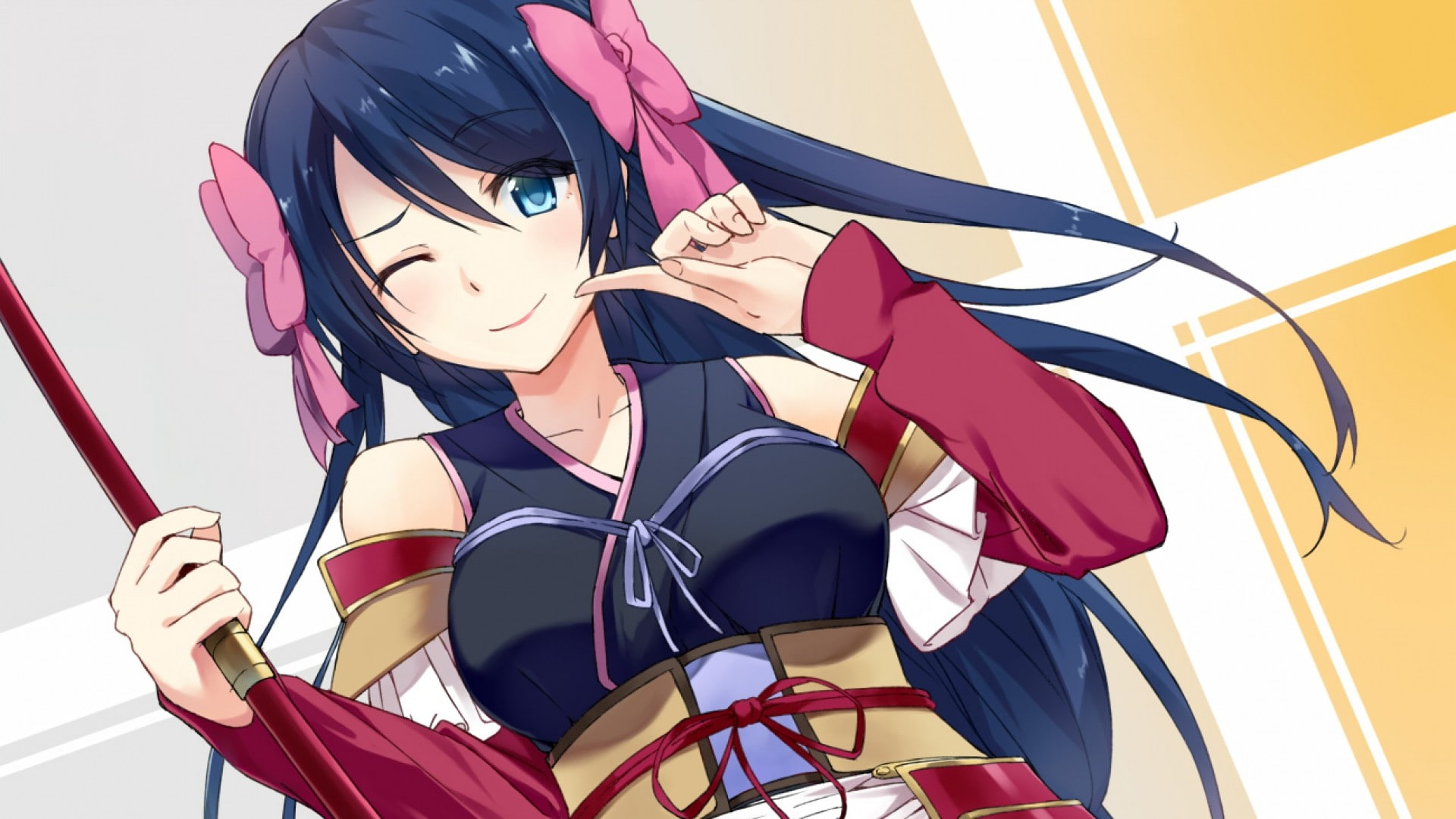 anime girls, 1080P, Oda Nobuna no Yabou, Niwa Nagahide, HD Wallpaper