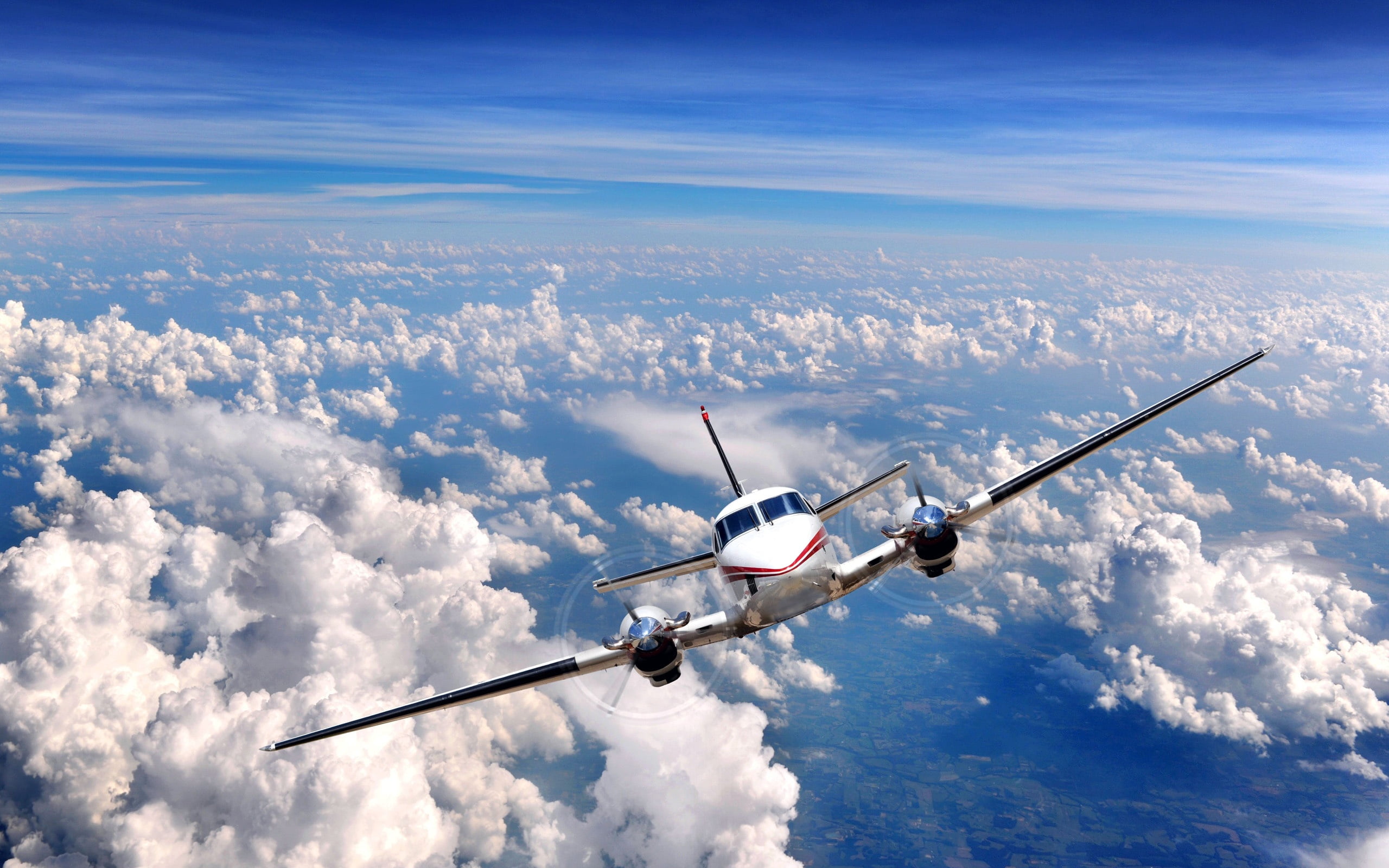 technology, sky, plane, on the move, day, travel, aerial view, flying, motion, air vehicle, aerospace industry, 2K, aircraft wing, environment, nature, HD Wallpaper