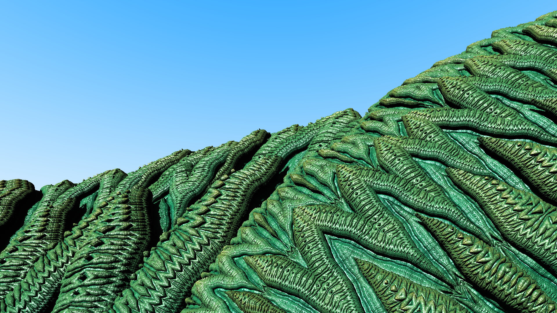 Green, 1080P, Fractal, Mandelbulber 3D, Digital Art, Artistic, Abstract, 3D, HD Wallpaper
