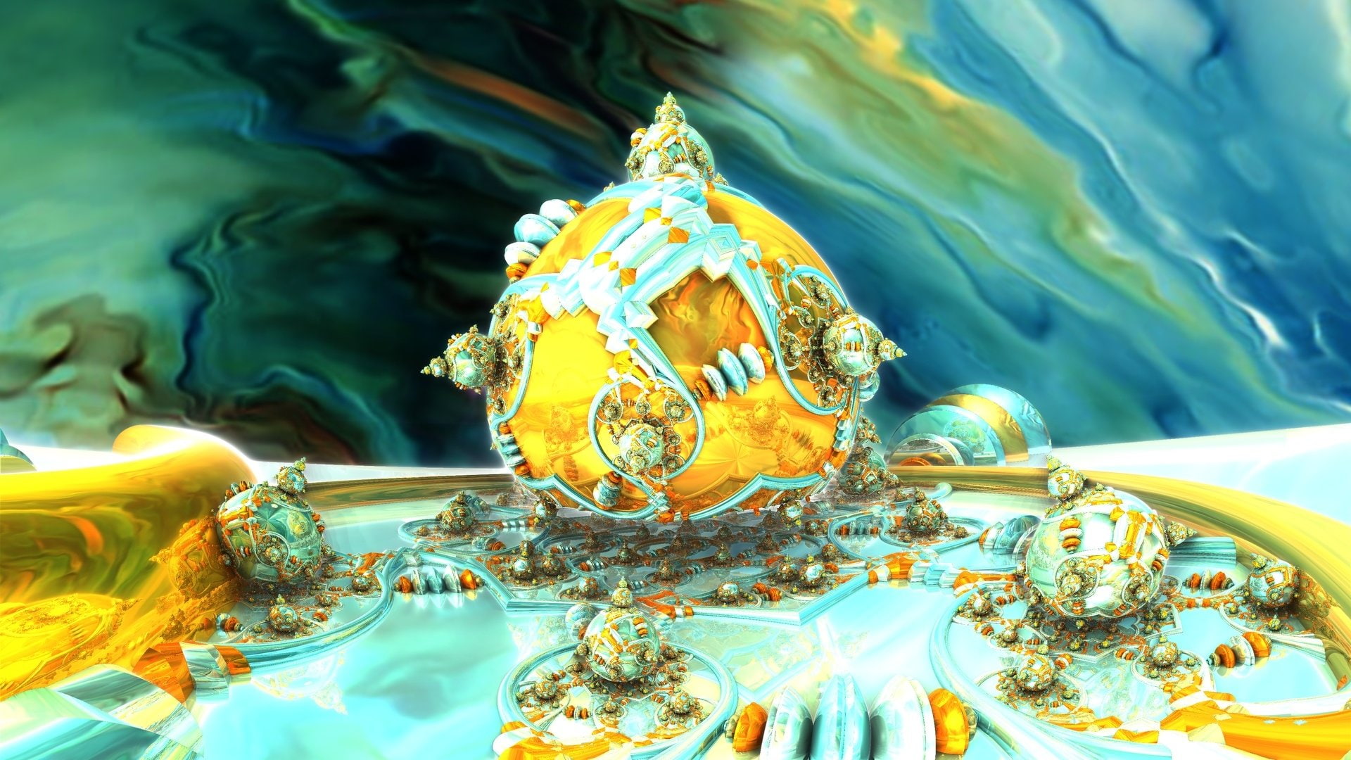 3D, Artistic, CGI, 1080P, Abstract, Fractal, Geometry, Digital Art, Mandelbulb 3D, HD Wallpaper
