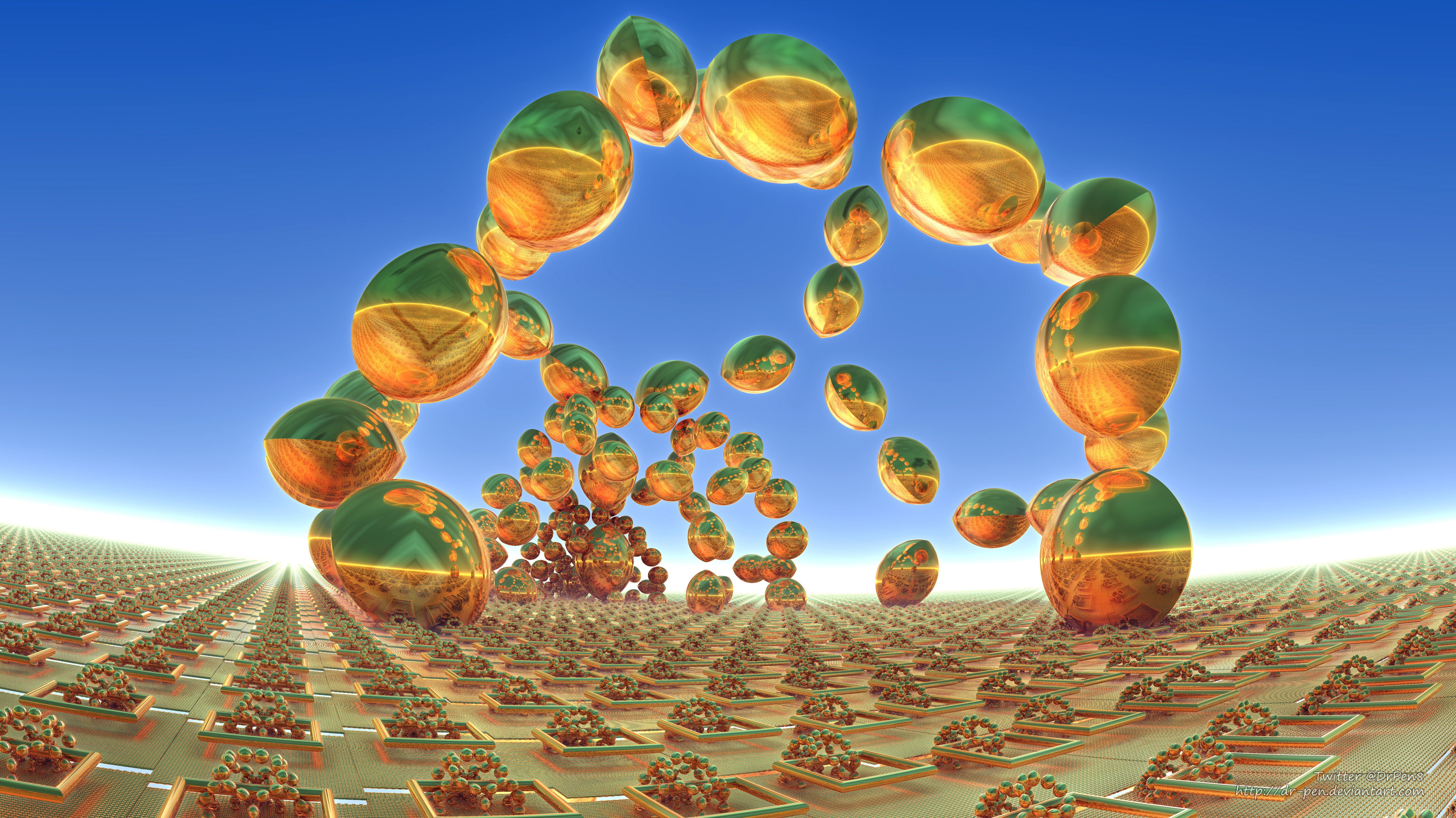 Fractal, Mandelbulb 3D, 4K, Abstract, 3D, Green, CGI, Artistic, Digital Art, HD Wallpaper
