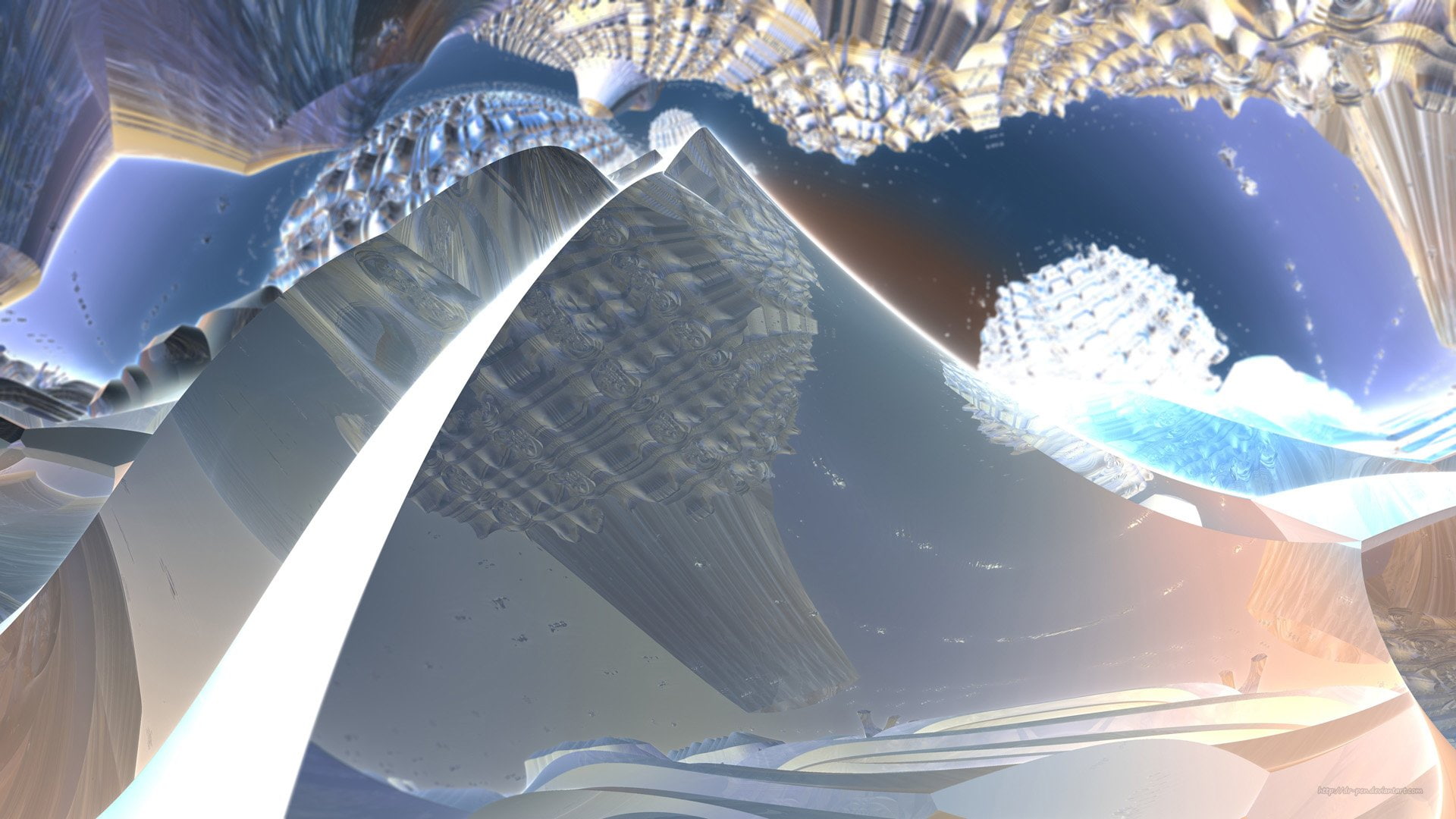 1080P, Digital Art, Artistic, Fractal, White, Mandelbulb 3D, Abstract, CGI, 3D, HD Wallpaper