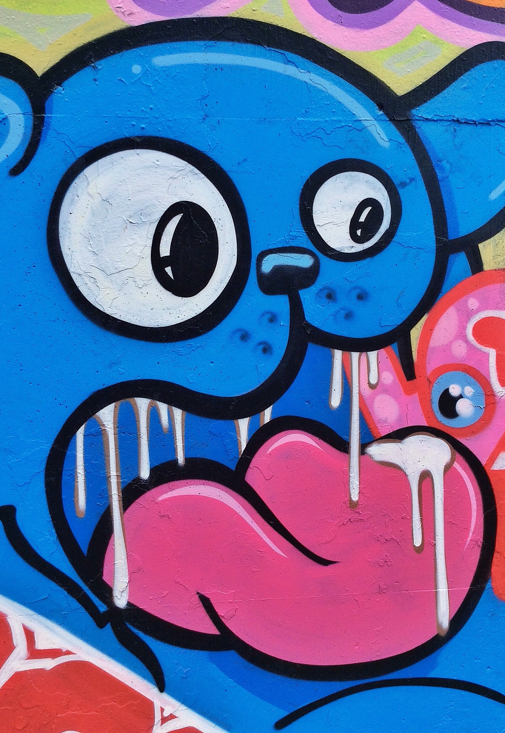 craft, text, graffiti, human representation, full frame, graffiti art, day, pattern, mural, representation, multicolored, paint, blue, comic, backgrounds, Phone HD Wallpaper