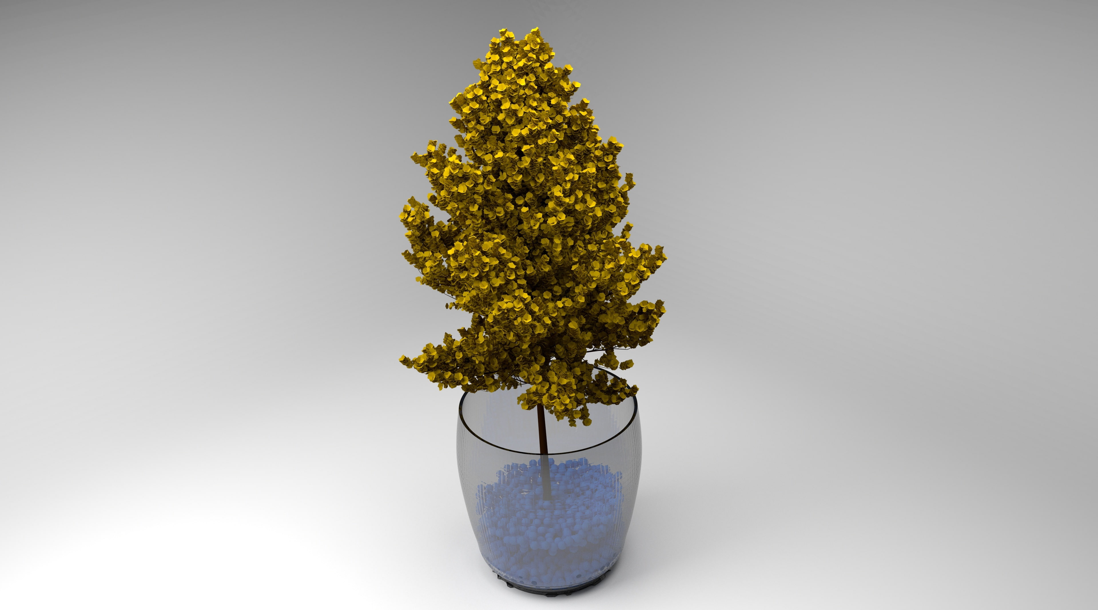 bonsai tree, medicine, funny, 3D, indoors, yellow tree, yellow, copy space, green color, gray, balls, cut out, cup, wood, leafed, nature, no people, blue, HD Wallpaper