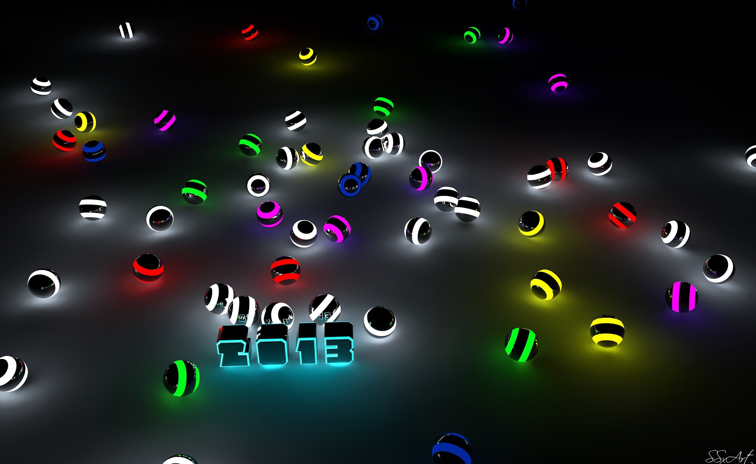 mid-air, no people, circle, illuminated, night, by, color, assorted, balls, Artistic, abstract, variation, black background, multi colored, toy, ssxart, HD Wallpaper
