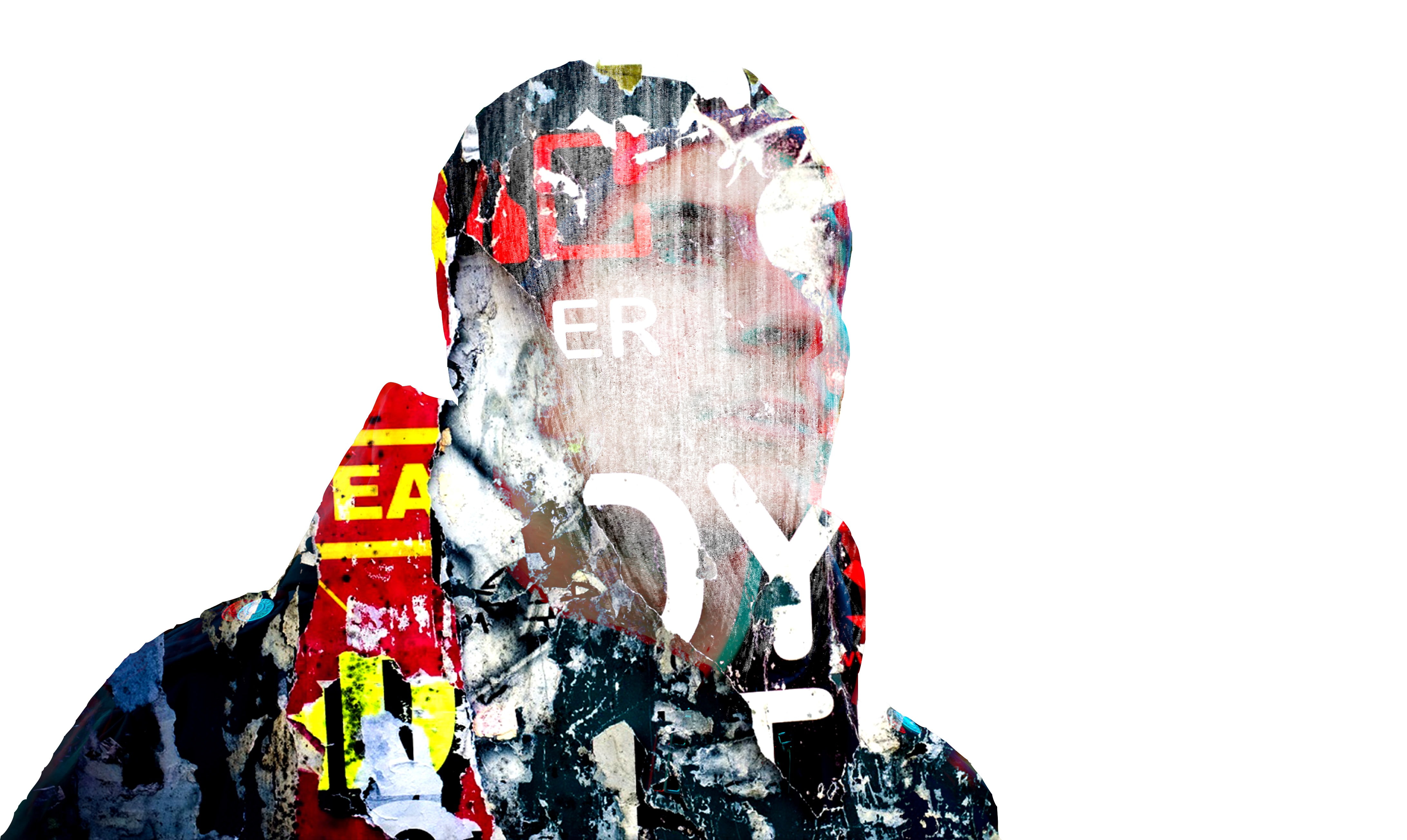 waist up, paper, multiple exposure, creativity, graffiti, 4K, one person, copy space, indoors, digital composite, multi colored, nature, double exposure, HD Wallpaper