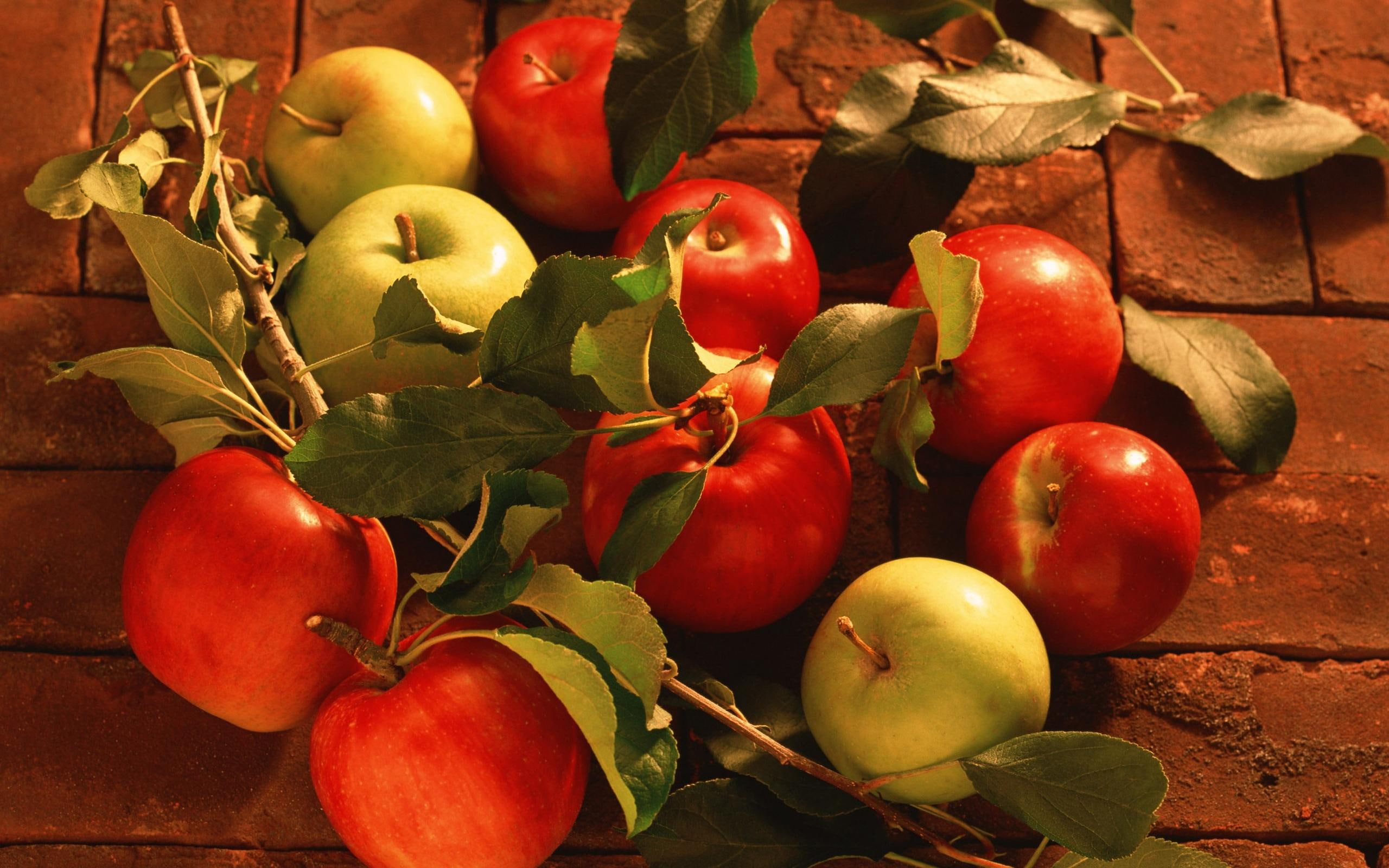 nature, green apple, red apple, photography, red, 2K, apples, green, 3d and abstract, apple, beautiful, HD Wallpaper