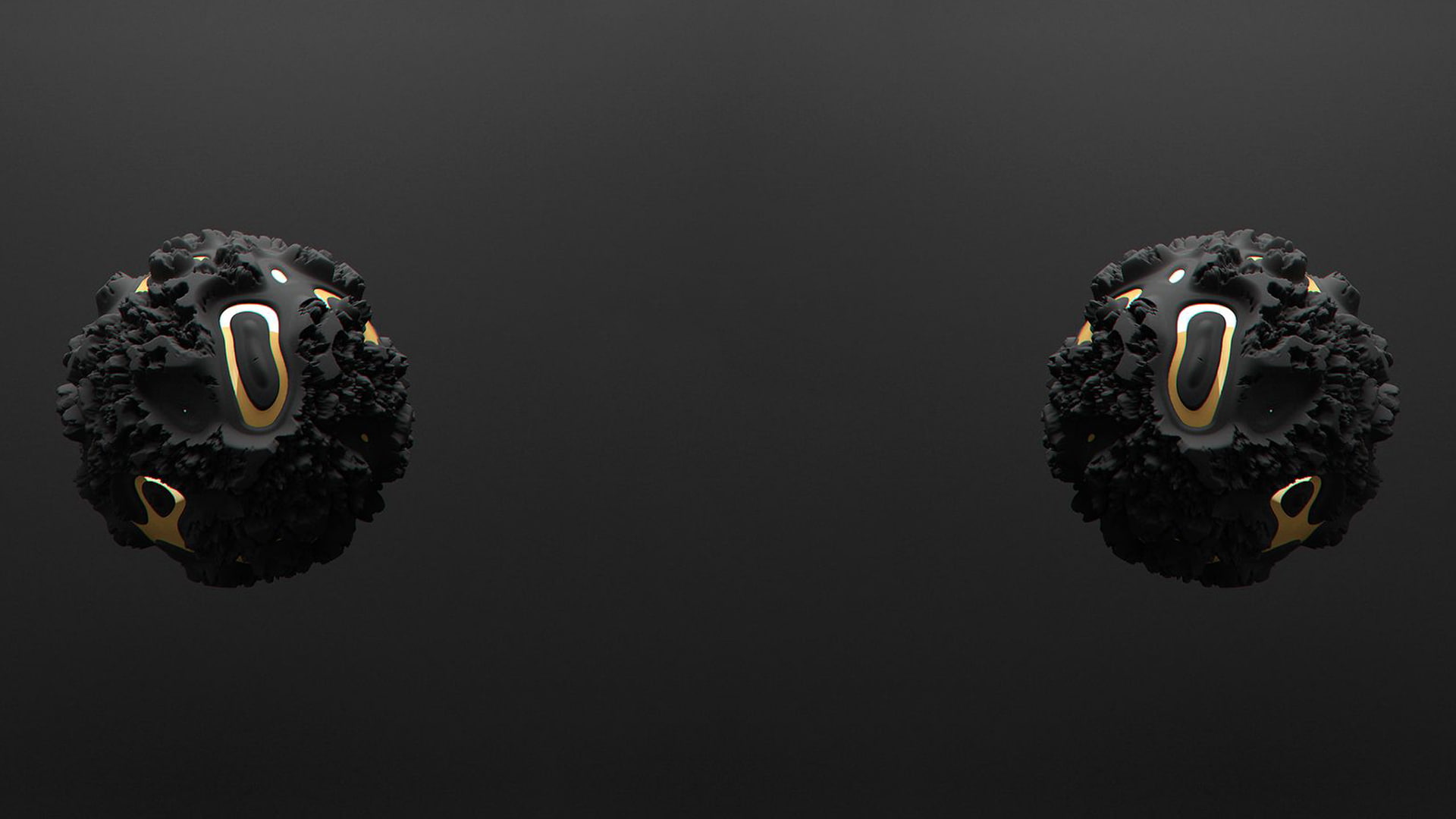 minimalism, 3d object, gold, 1080P, HD Wallpaper