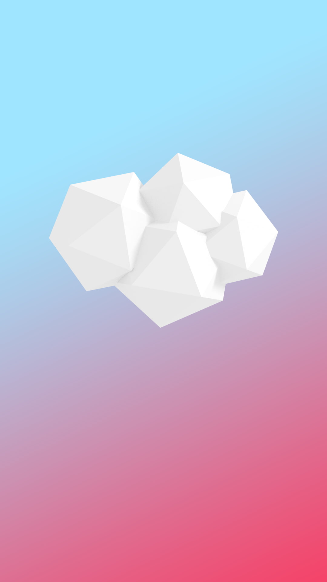 low poly, 3d object, minimalism, portrait display, 1080P, simple, digital art, gradient, Phone HD Wallpaper