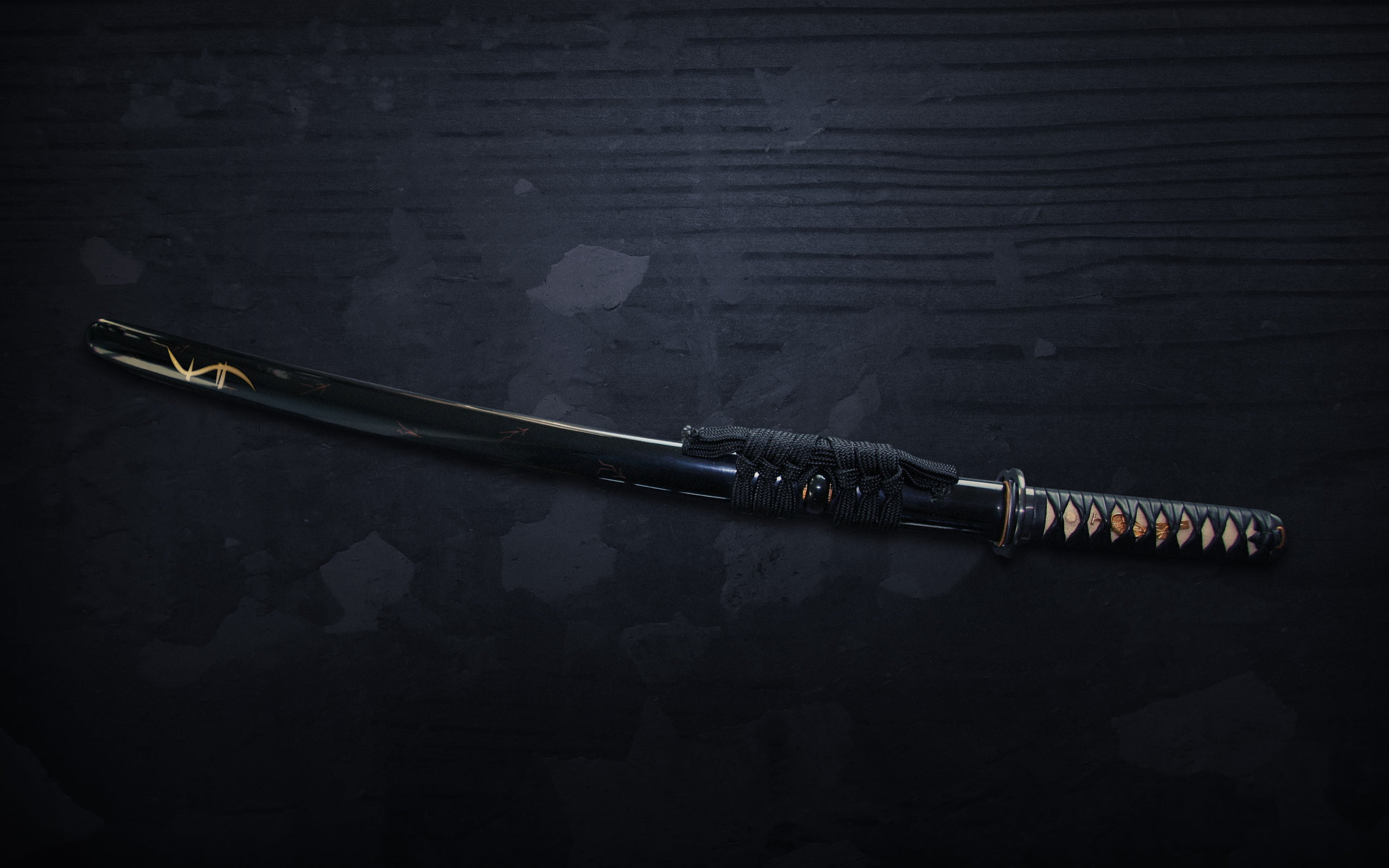 nakamura, still life, high angle view, work tool, wood - material, katana, two objects, black color, metal, close-up, studio shot, nautical vessel, no people, HD Wallpaper