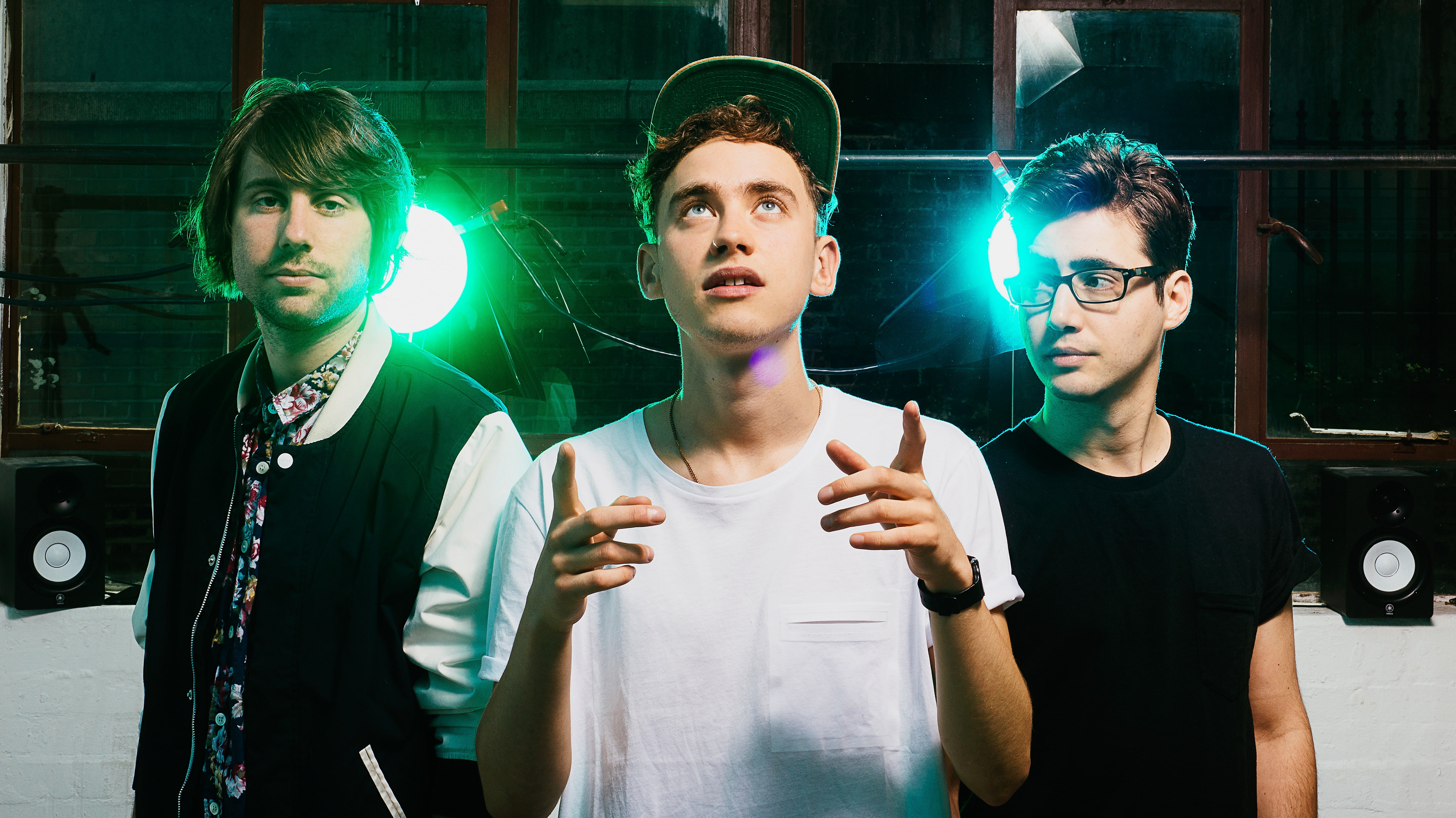 Top music artist and bands, lighting, background, jacket, Mikey Goldsworthy, near, Emre Turkmen, 5K, white, Olly Alexander, shirt, black, stage, man, men, HD Wallpaper
