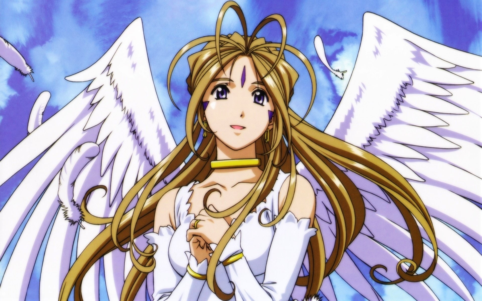 Ah! My Goddess, fictional, Anime, 1080P, Belldandy (Ah! My Goddess), female, angel, character, HD Wallpaper