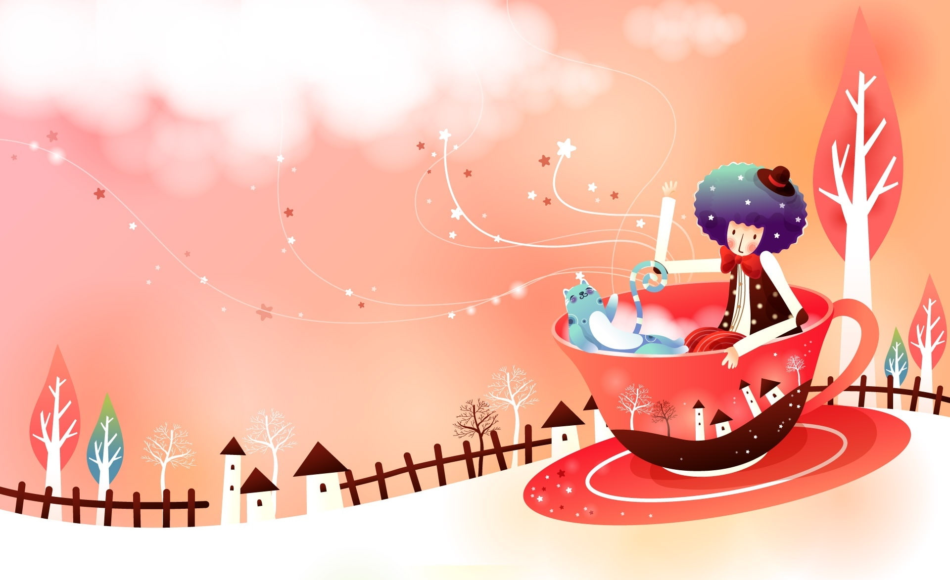 human representation, Fairytales, sweet, decoration, nature, 1080P, close-up, tea, Fall, sweet food, art and craft, cup, food and drink, ride, Autumn, HD Wallpaper