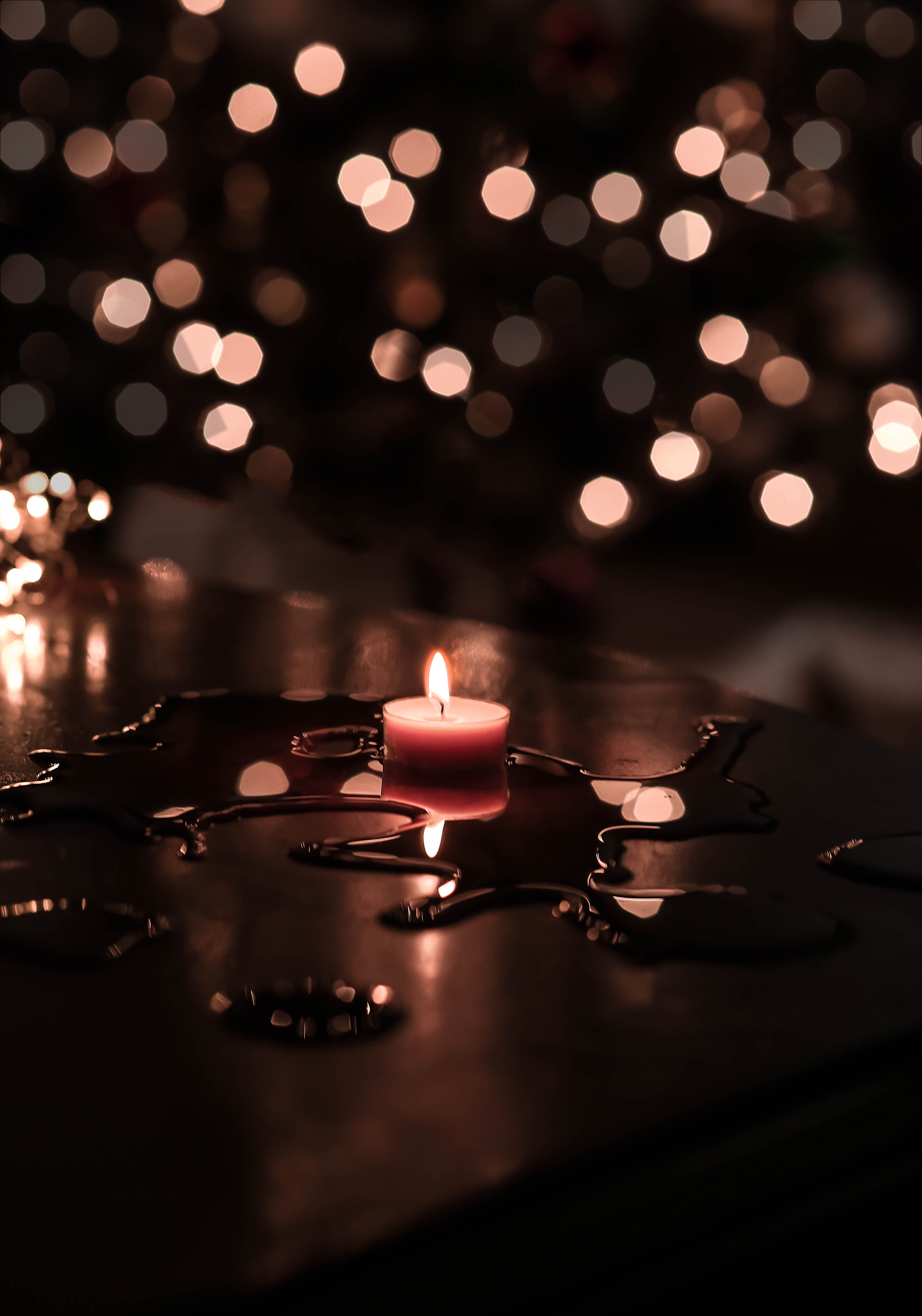 illuminated, lighting equipment, lighted, lights, nature, electric lamp, heat - temperature, candle, close-up, celebration, tealight, fire - natural phenomenon, Phone HD Wallpaper