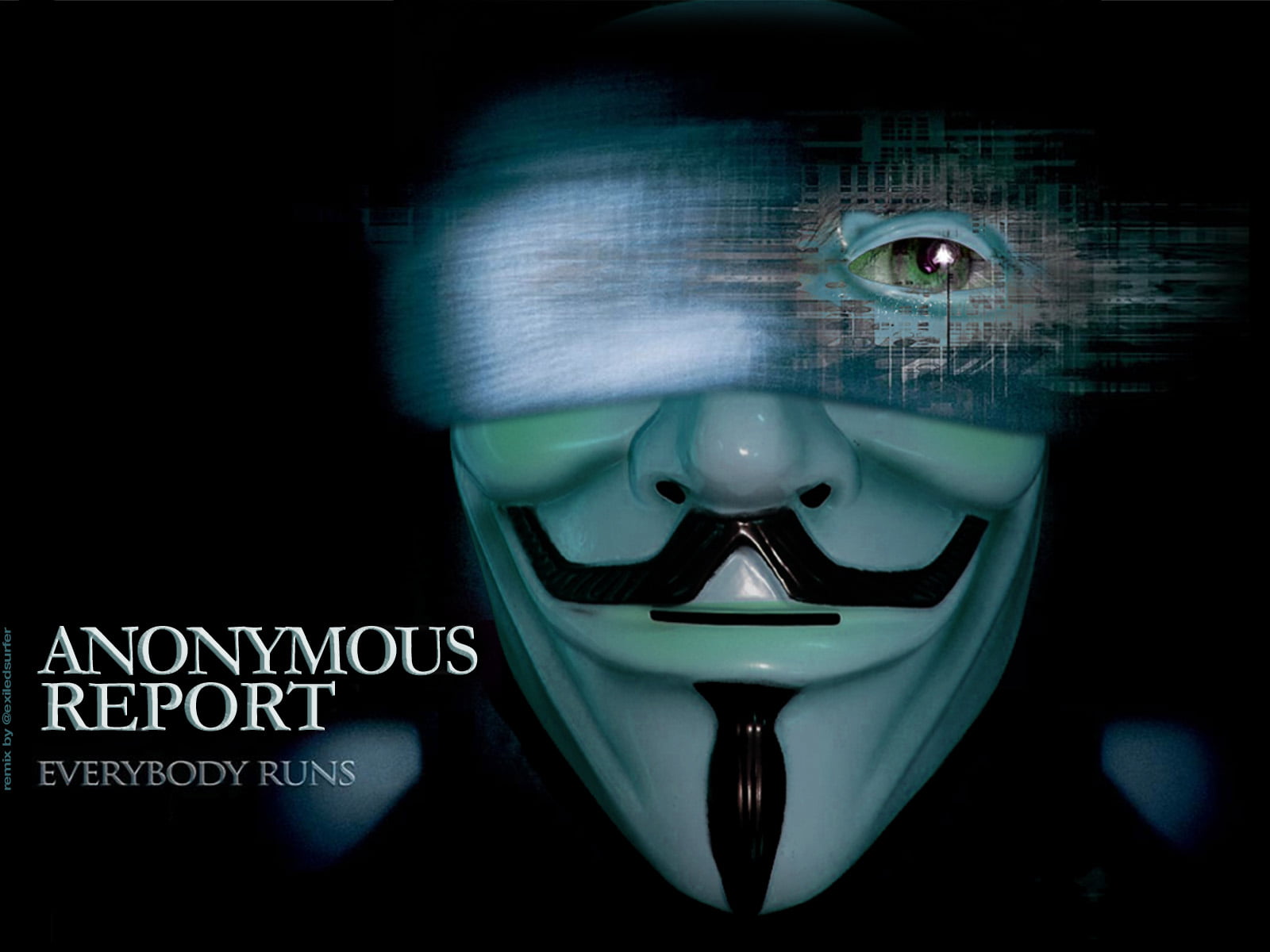 portrait, one person, movie, upcoming, technology, report, robot, human face, Movies, anonymous, black background, 720P, human representation, mask - disguise, HD Wallpaper