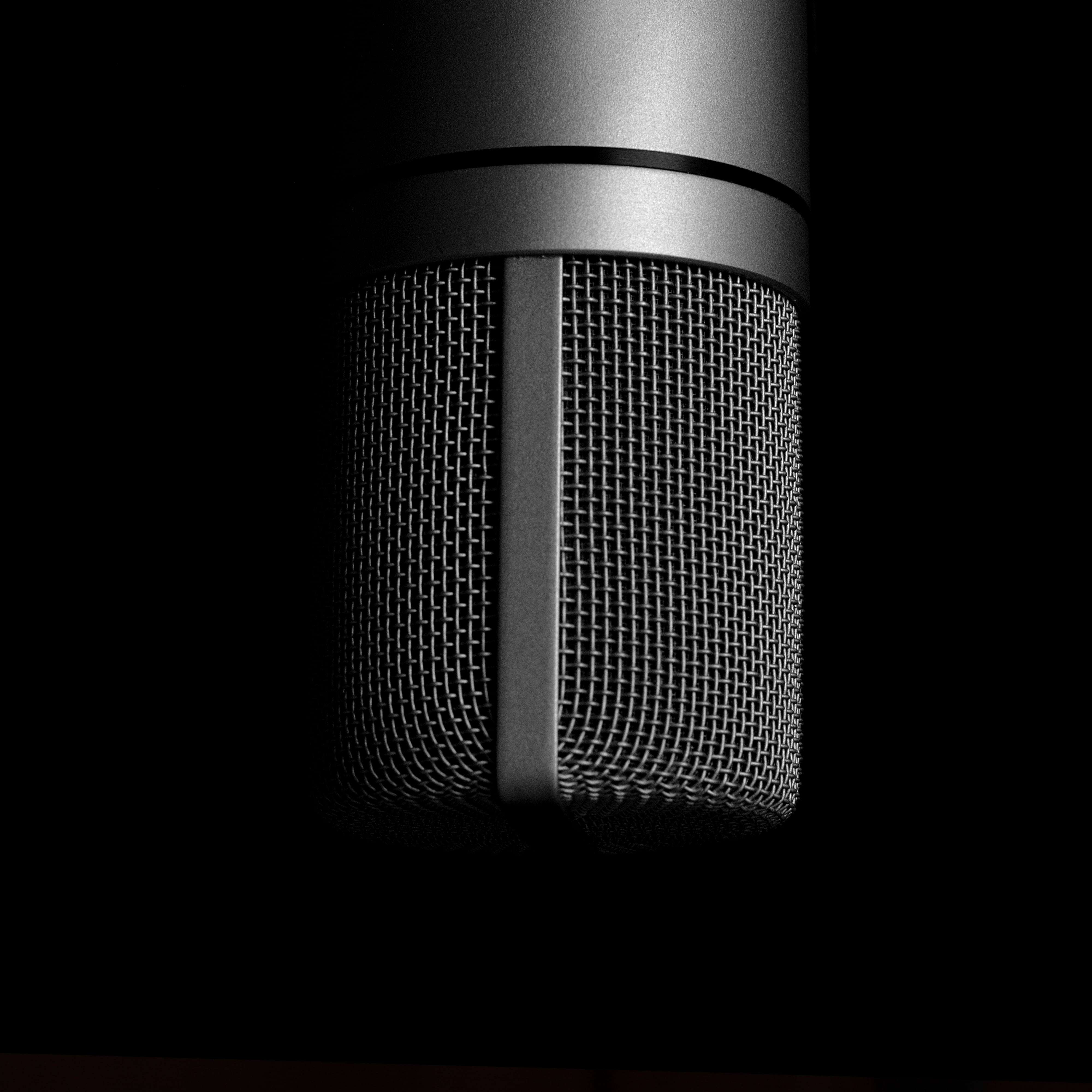 electronics, electric lamp, single object, studio shot, steel, audio equipment, technology, design, metallic, studio, night, sound, 4K, mic, aluminum, Phone HD Wallpaper