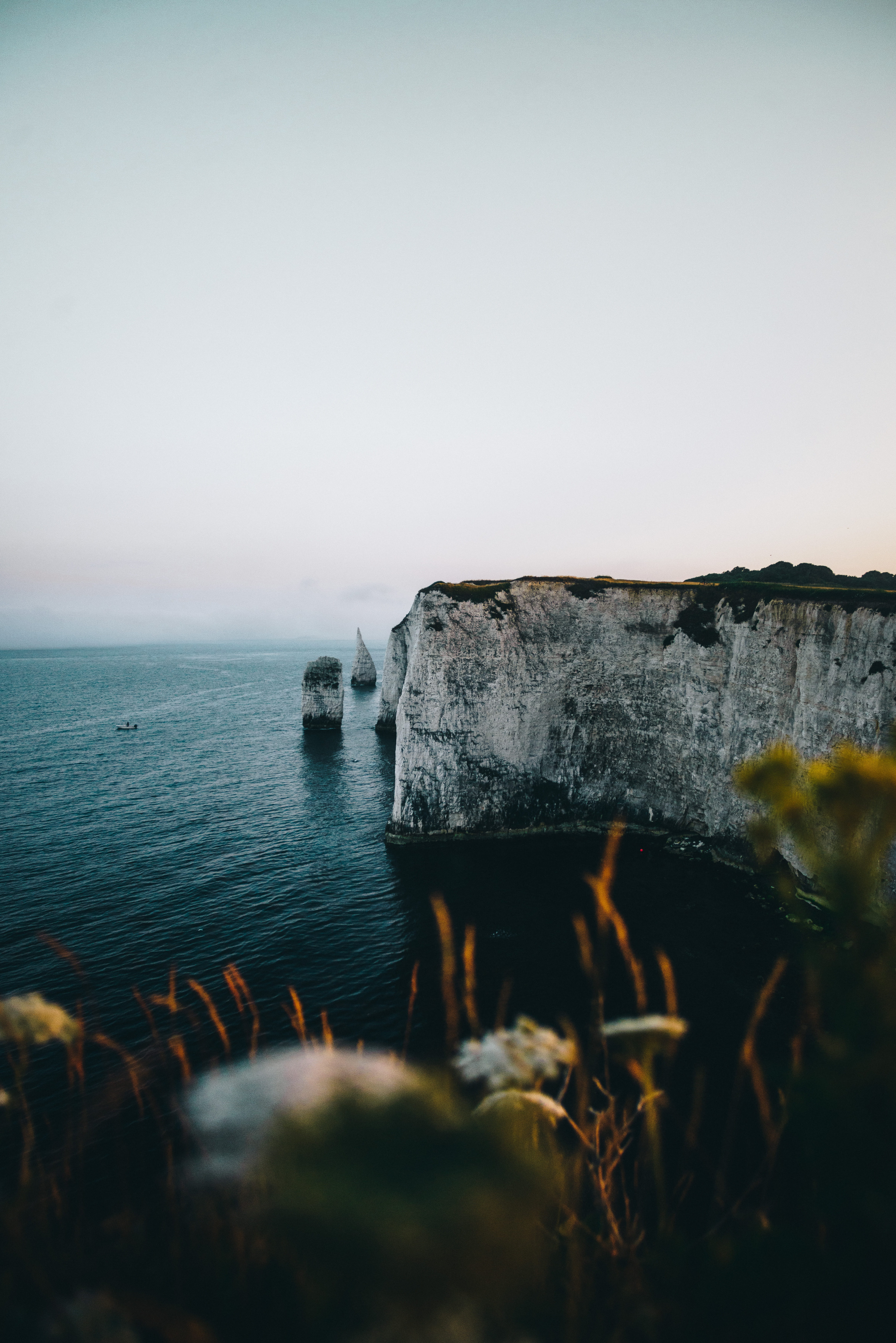 ocean, sunset, photography, golden, beach, united kingdom, wave, cliff, waters Edge, england, famous Place, summer, no People, outdoors, hour, scenics, Phone HD Wallpaper