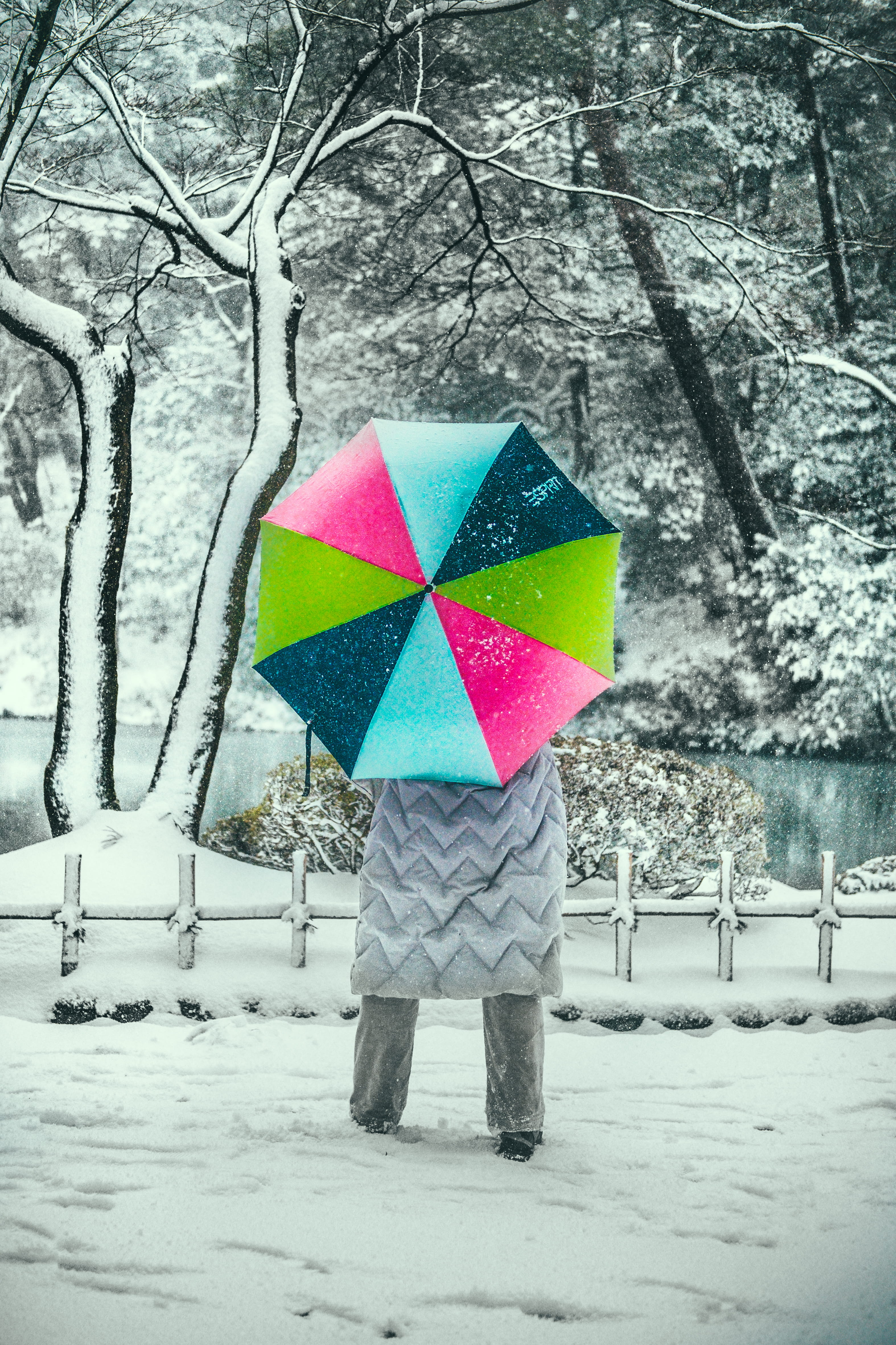 person, storm, leisure activity, warm clothing, outdoors, childhood, rain, one person, umbrella, cold temperature, standing, winter, covering, snow, building, Phone HD Wallpaper