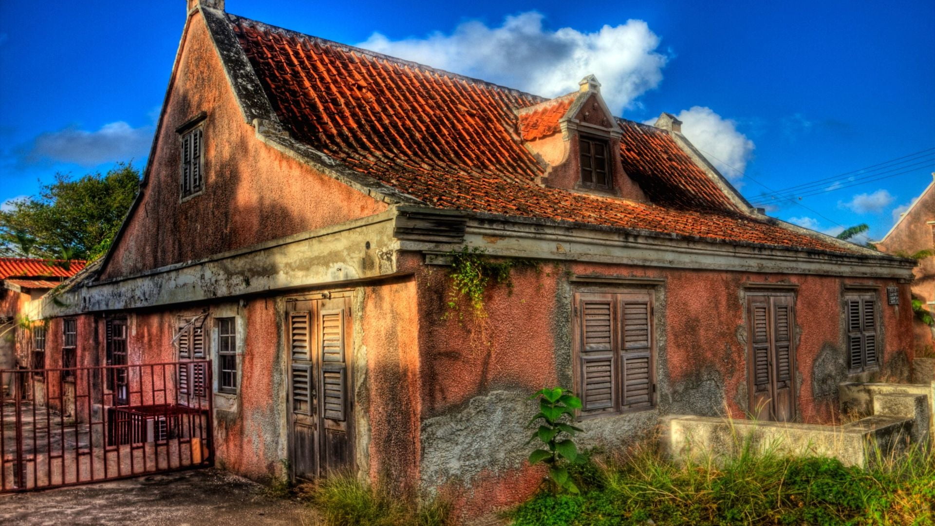 plant, house, city, protective covering, roof, roof tile, nature, travel destinations, day, pattern, texture, window, residential district, no people, tile roof, HD Wallpaper