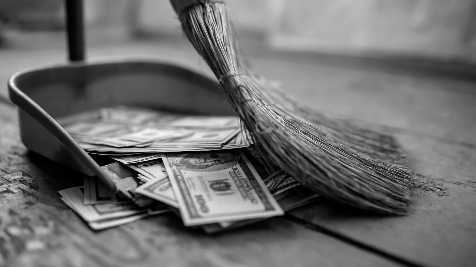 wealth, 1080P, black and white, monochrome, indoors, sweeper, business finance and industry, savings, no people, shovel, selective focus, finance, sweep, HD Wallpaper