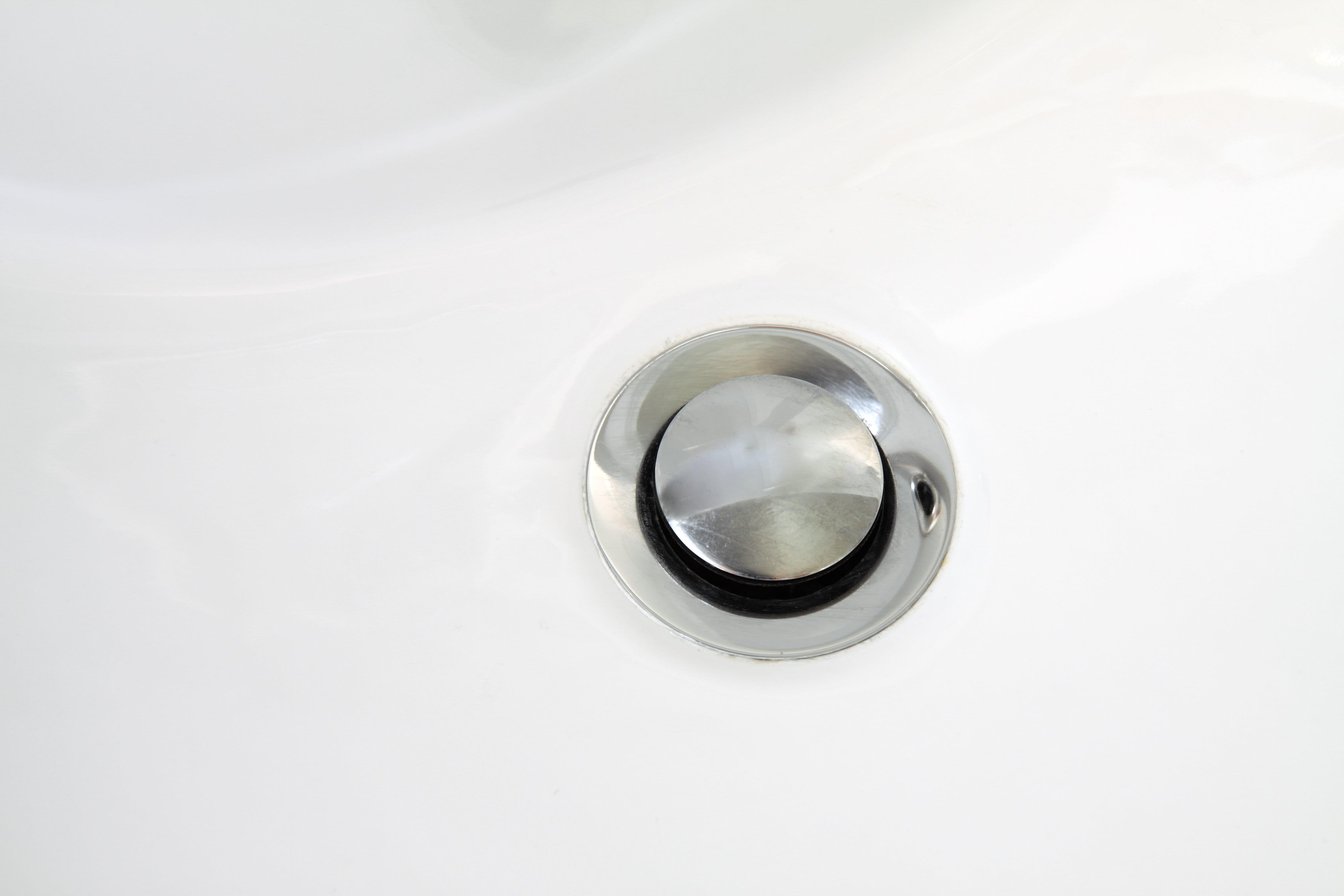 household equipment, purity, steel, Bathroom, extreme close-up, directly above, Hole, circle, sink, white color, Drain, stopper, modern, silver, geometric shape, HD Wallpaper