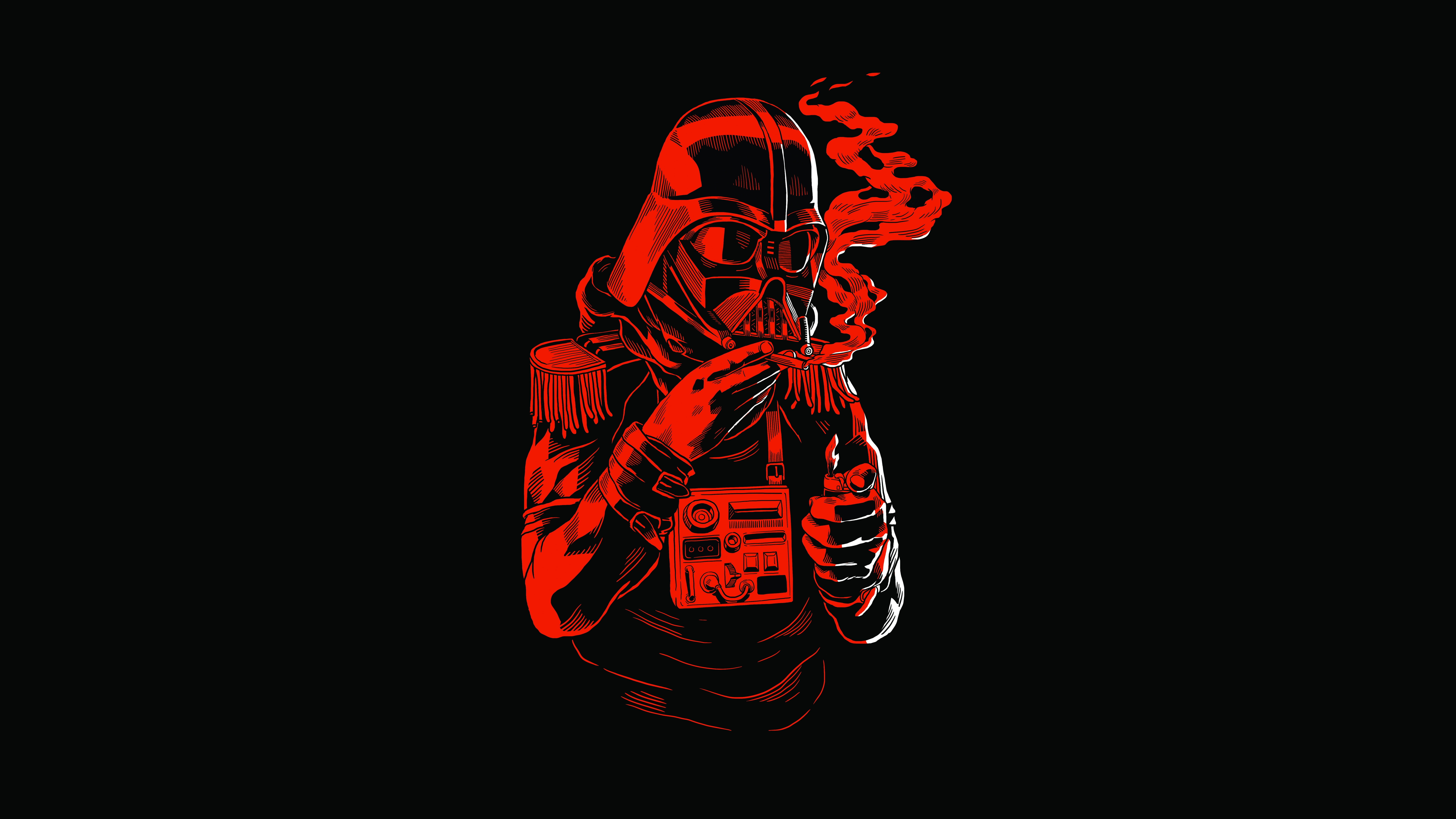 fringes, Dark Vader, Star Wars helmet, 8K, red, black, buttons, lighter, cigariilo, HD Wallpaper