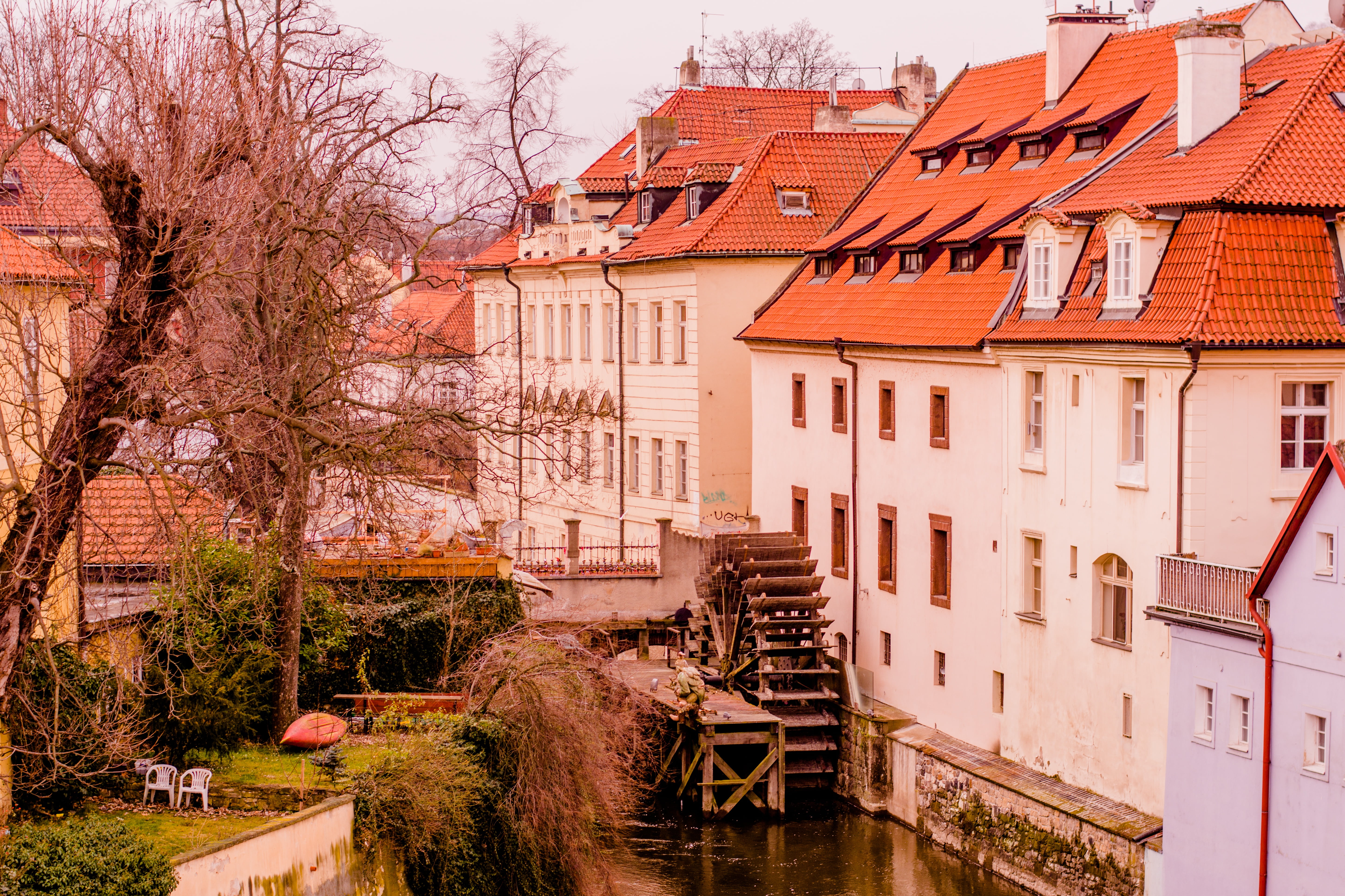 5K, domahidi, Prague, Krish, mill, wood, February, river, chairs, Windows, Dahi, home, HD Wallpaper