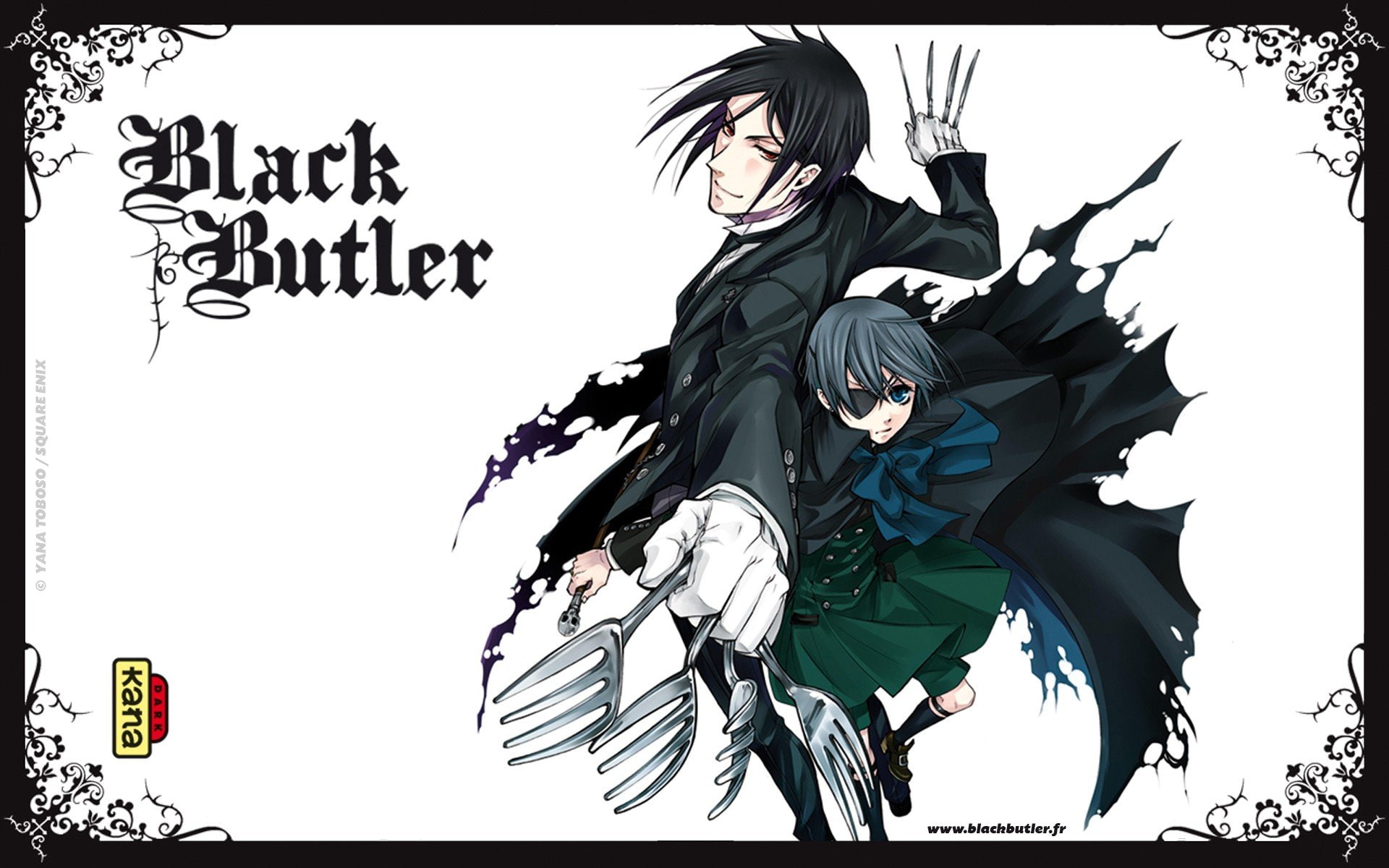 phantomhive, Michaelis Sebastian, Ciel Phantomhive, butler, 1920x1200 px, sebastian, ciel, black, 1080P, art, hd, entertainment, michaelis, px, x, Kuroshitsuji, HD Wallpaper