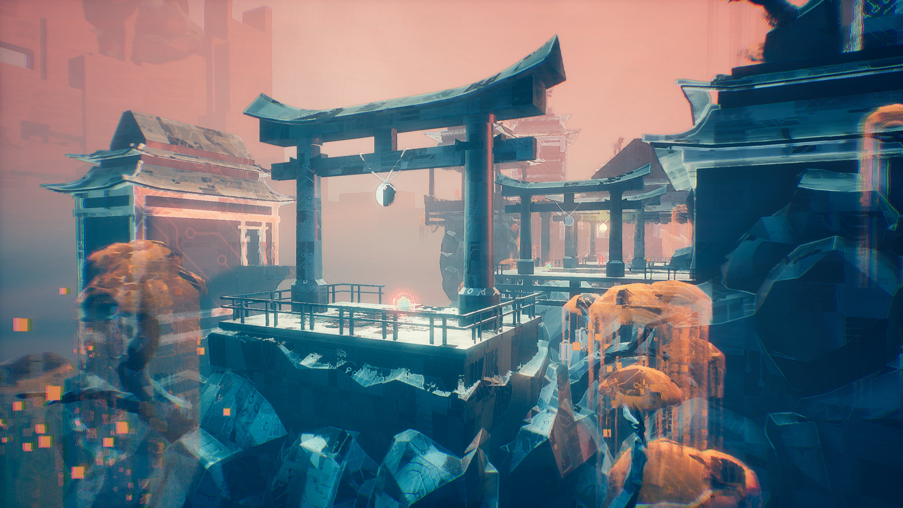 4K, screen shot, Ghostrunner, Asian architecture, science fiction, video games, cyberpunk, gates, HD Wallpaper