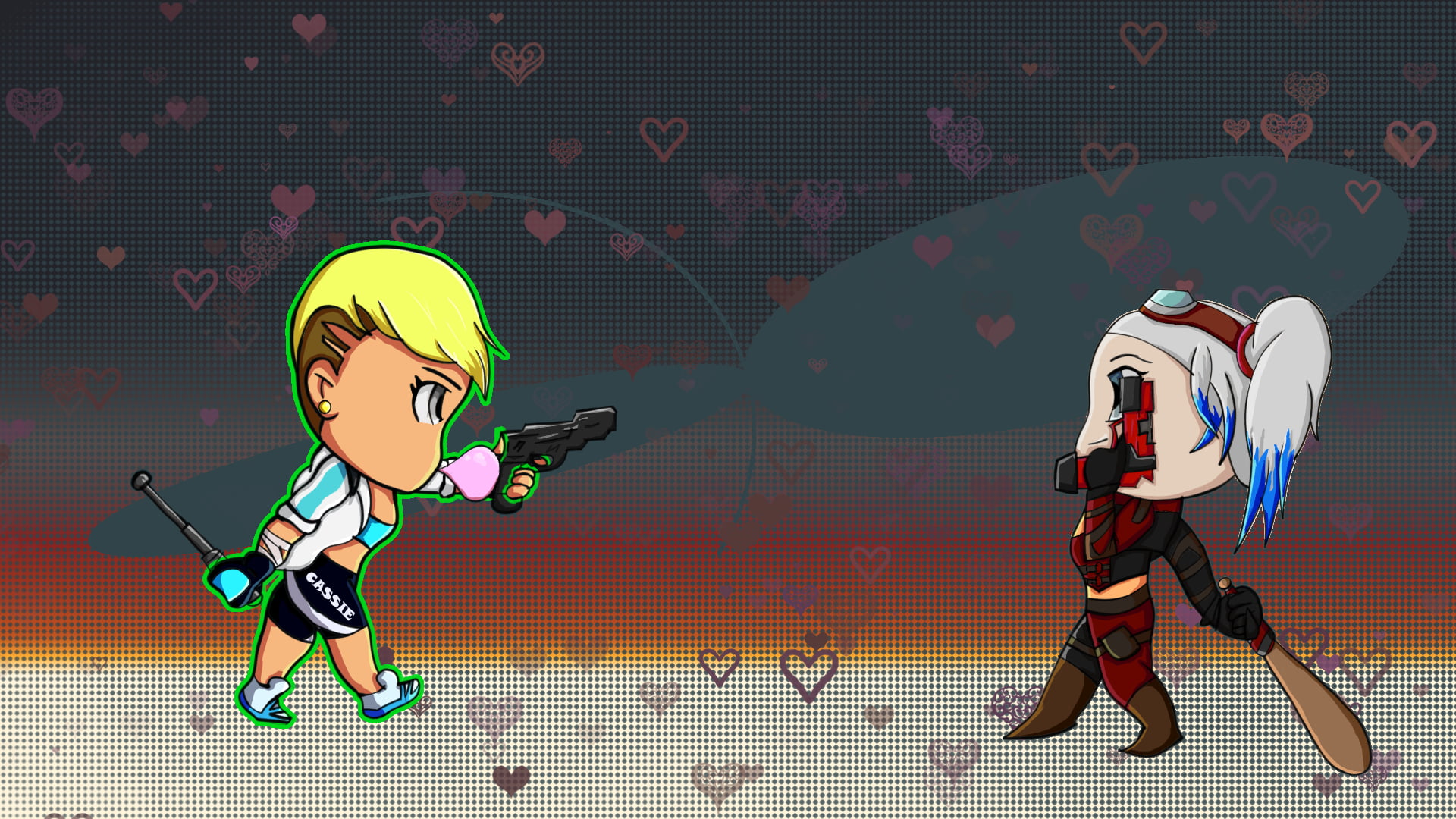 Video Game, Crossover, Injustice 2, Harley Quinn, Mortal Kombat X, Chibi, 1080P, Cassie Cage, HD Wallpaper