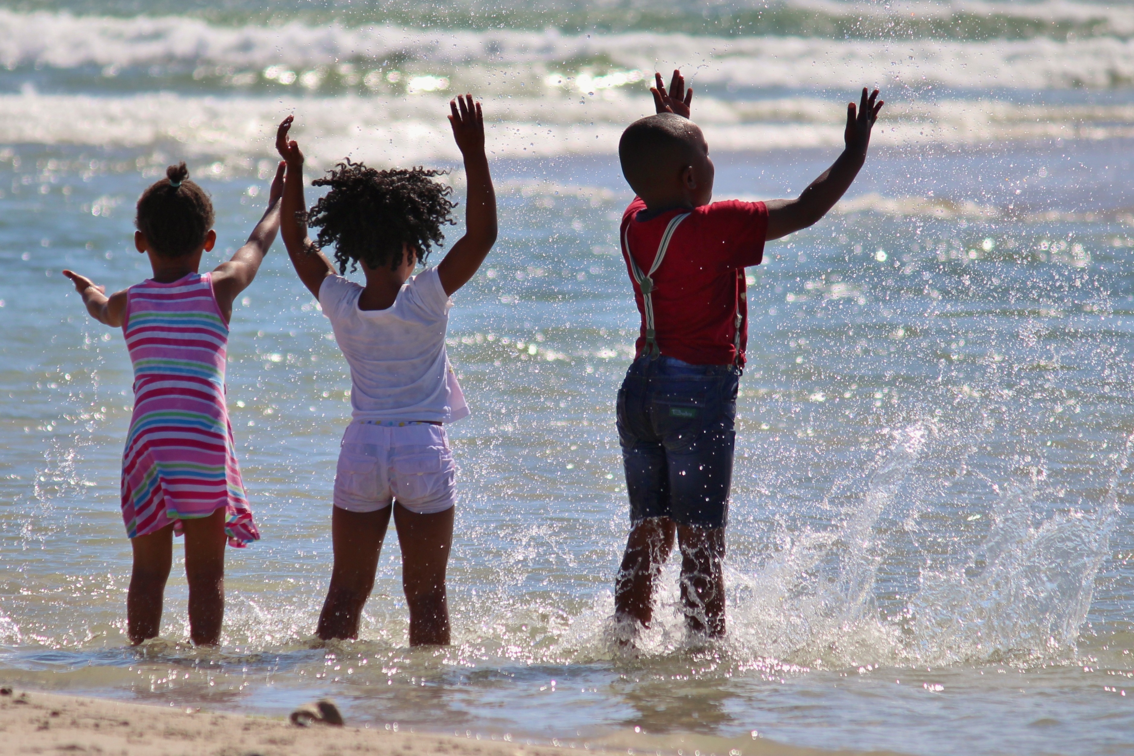 outdoors, limb, three, human arm, playing, childhood, males, lifestyles, inject, south africa, arms raised, sea, summer, body, children, human limb, daytime, HD Wallpaper