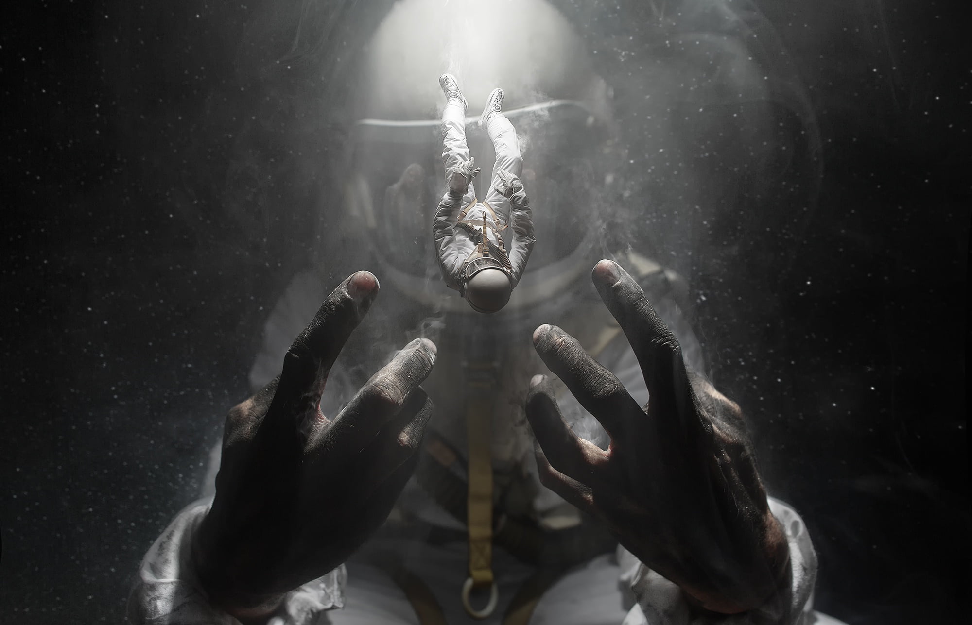 Abyss, 1080P, fantasy, weightlessness, astronaut, HD Wallpaper