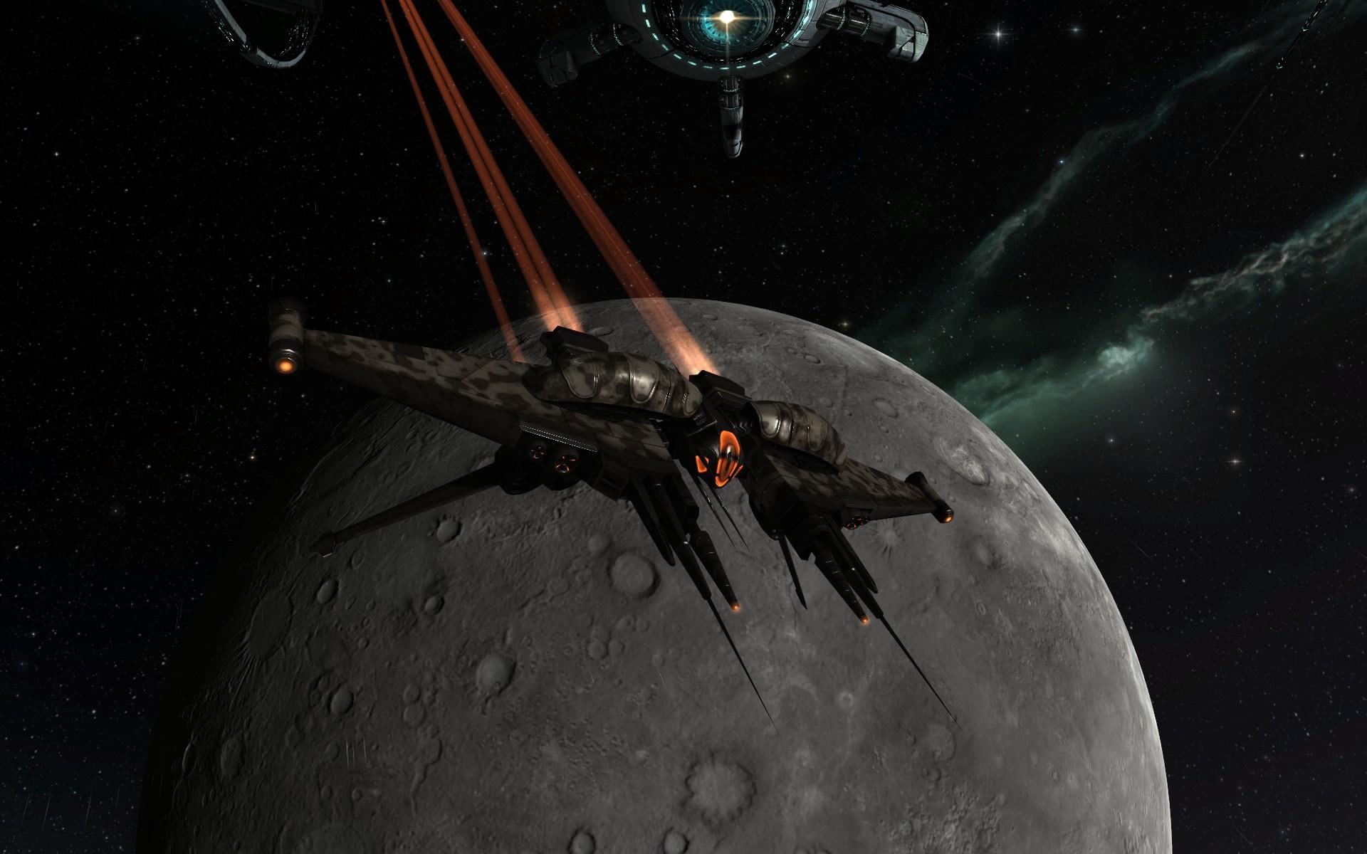 1080P, eve online, games, spaceship, undocking, echo, space, ship, shadowneo29, HD Wallpaper