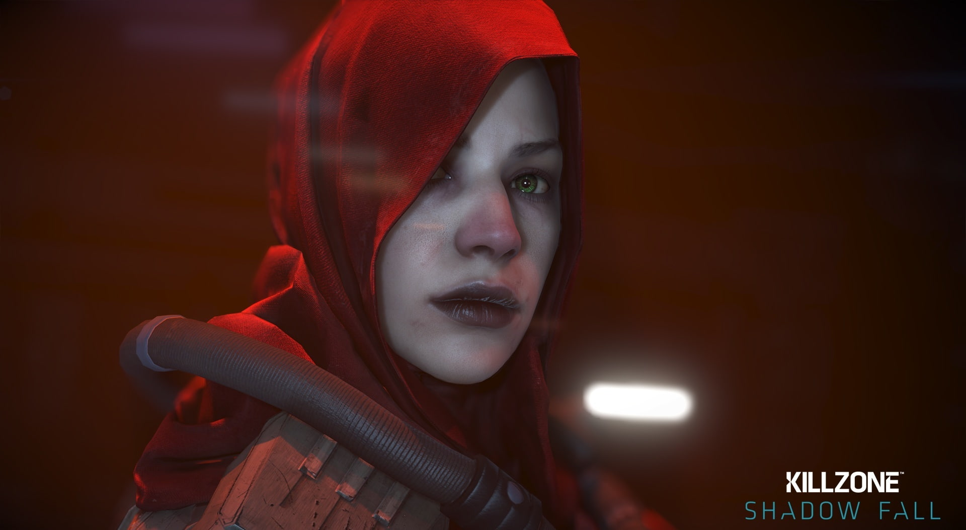 Killzone, illuminated, hood - clothing, adult, 2013, headshot, Games, front view, portrait, Multiplayer, fall, aggression, Shadow Fall, beautiful woman, HD Wallpaper