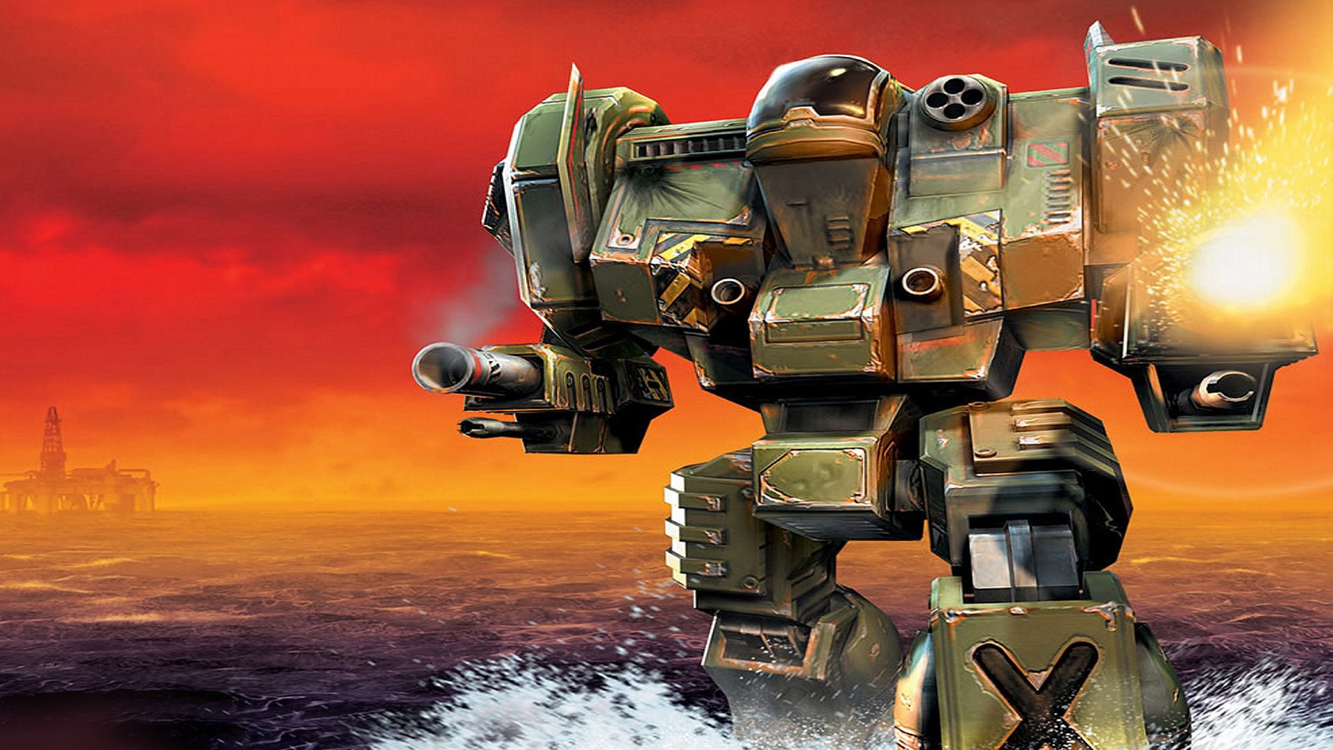 metal, beauty in nature, 1080P, futuristic, architecture, security, sky, 1mechw, winter, red, Battletech, online, Fighting, environment, outdoors, sign, HD Wallpaper