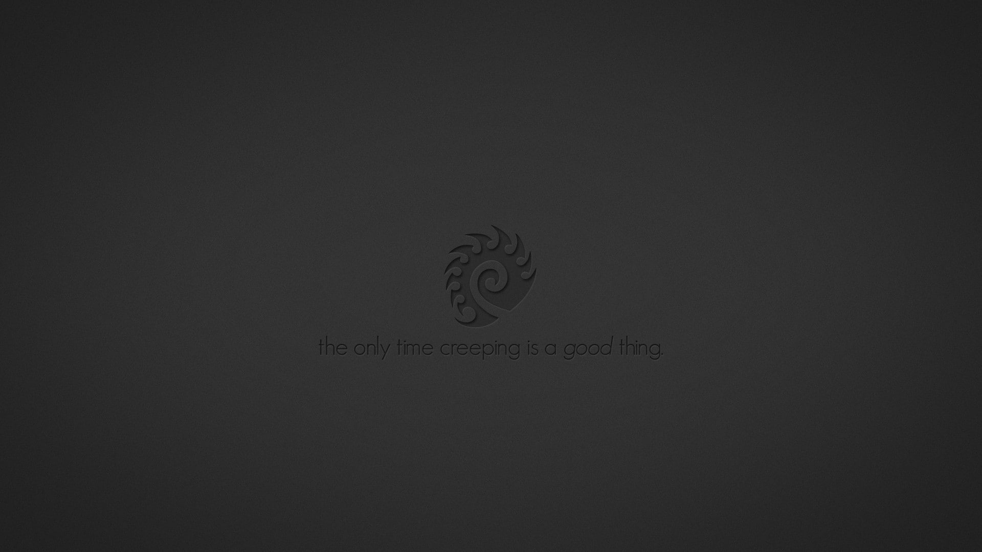 hd, good, video games, dark, 1080P, starcraft, minimal, time, quote, thing, creeping, HD Wallpaper