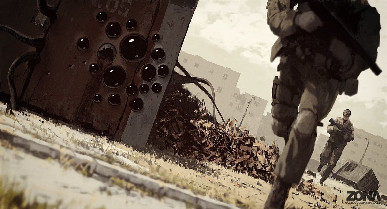 concept art, Alexey Andreev, soldier, artwork, surreal, 720P, HD Wallpaper