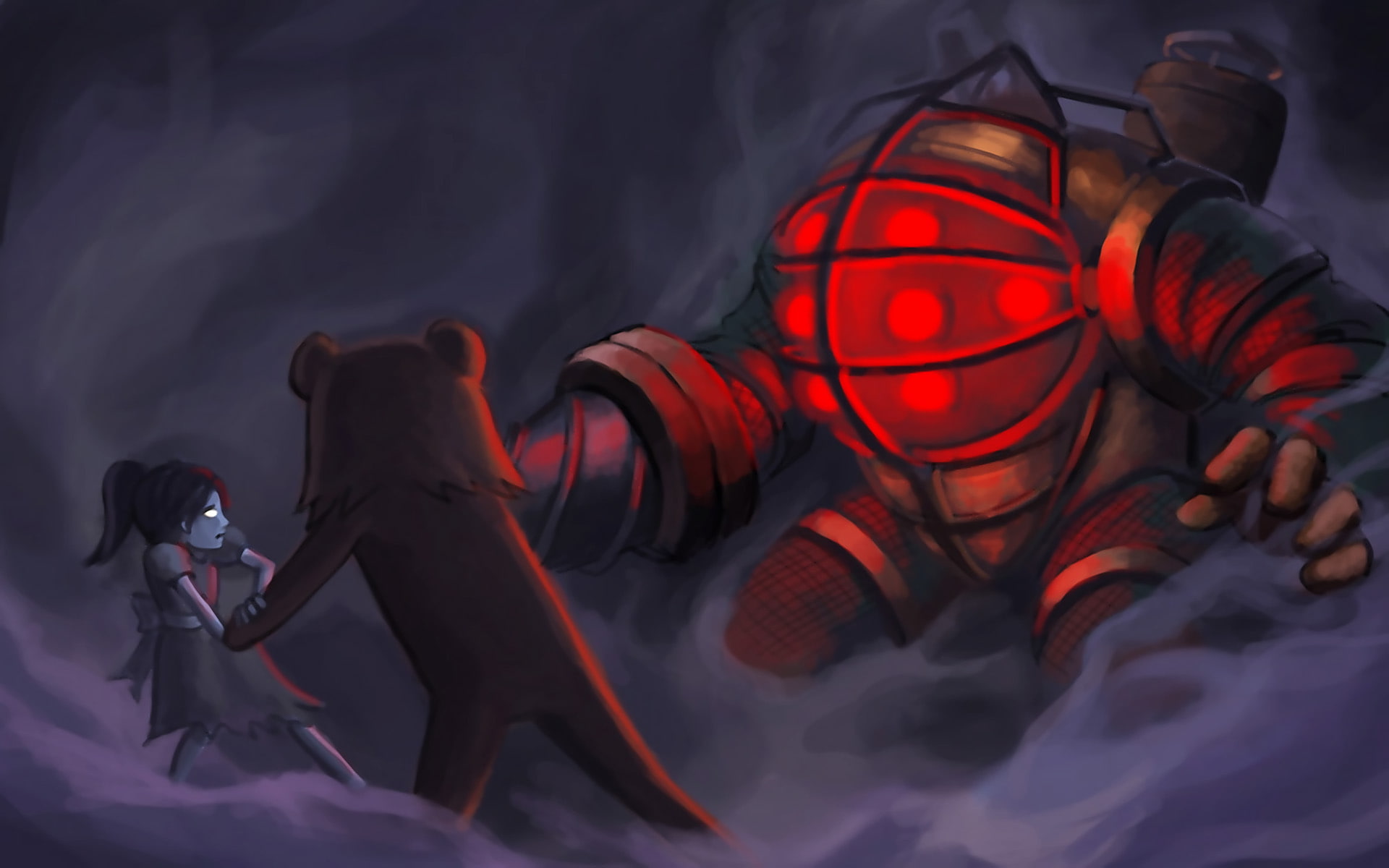 sister, 1080P, daddy, bioshock, big, HD Wallpaper